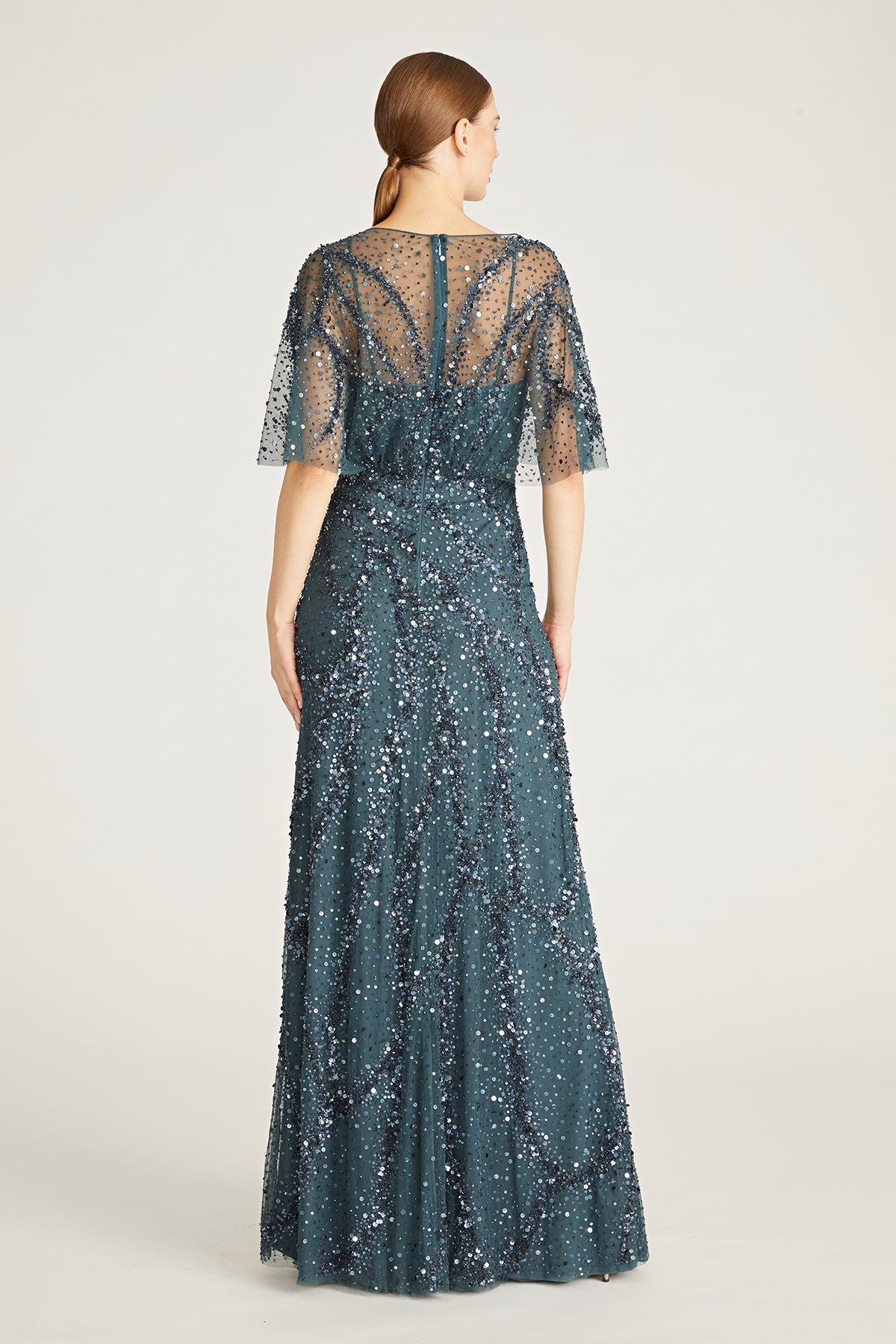 Lavinia Beaded Capelet Gown