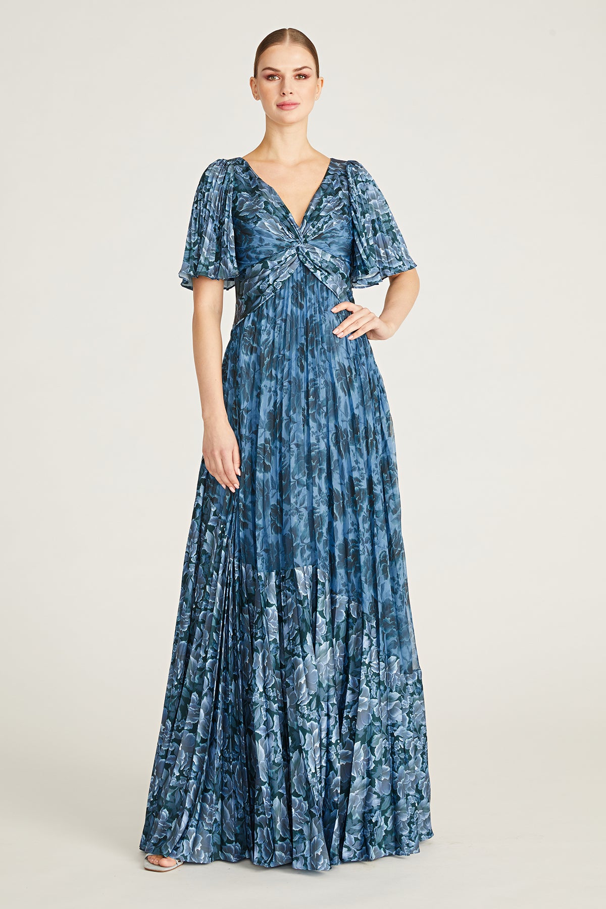 Mabella Pleated A Line Gown