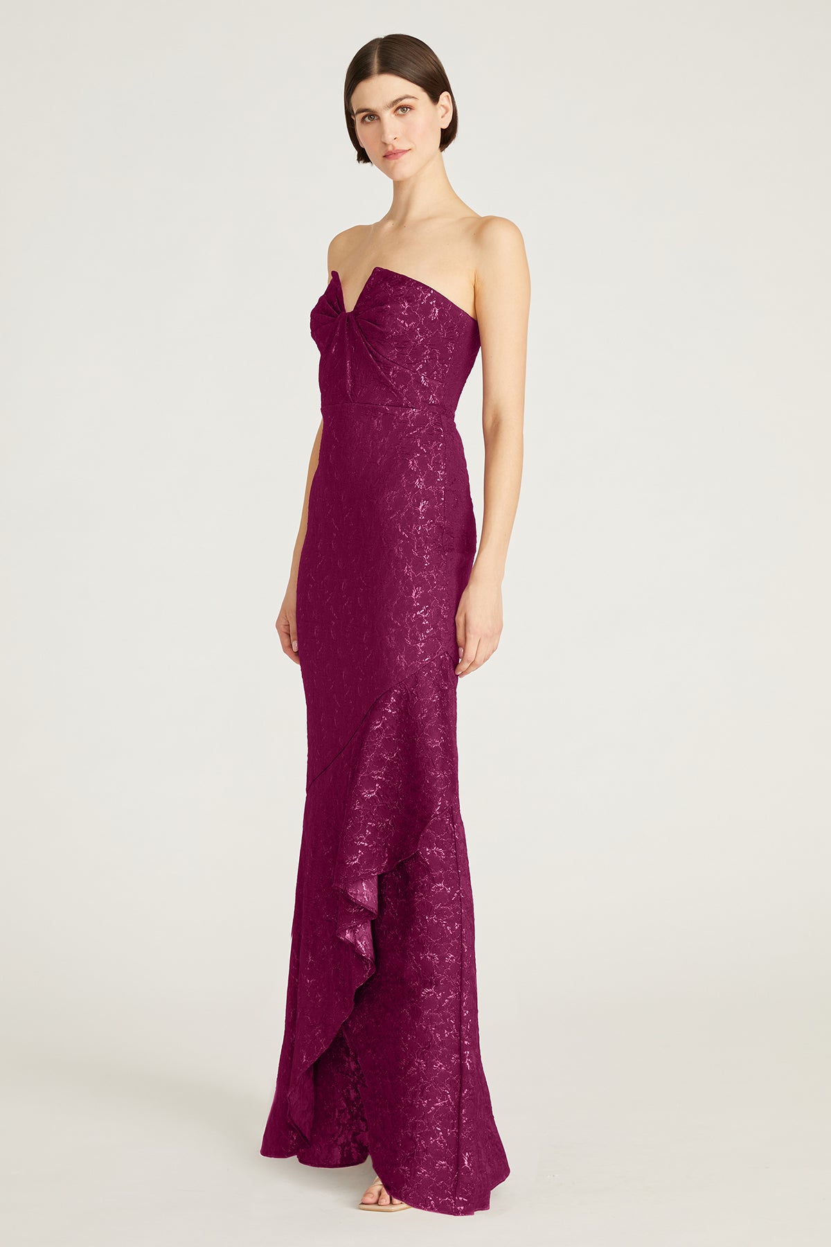 Aimee Strapless Jacquard Gown