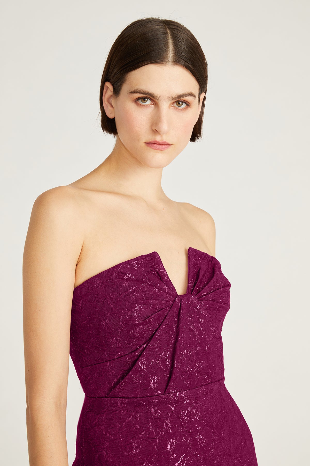 Aimee Strapless Jacquard Gown