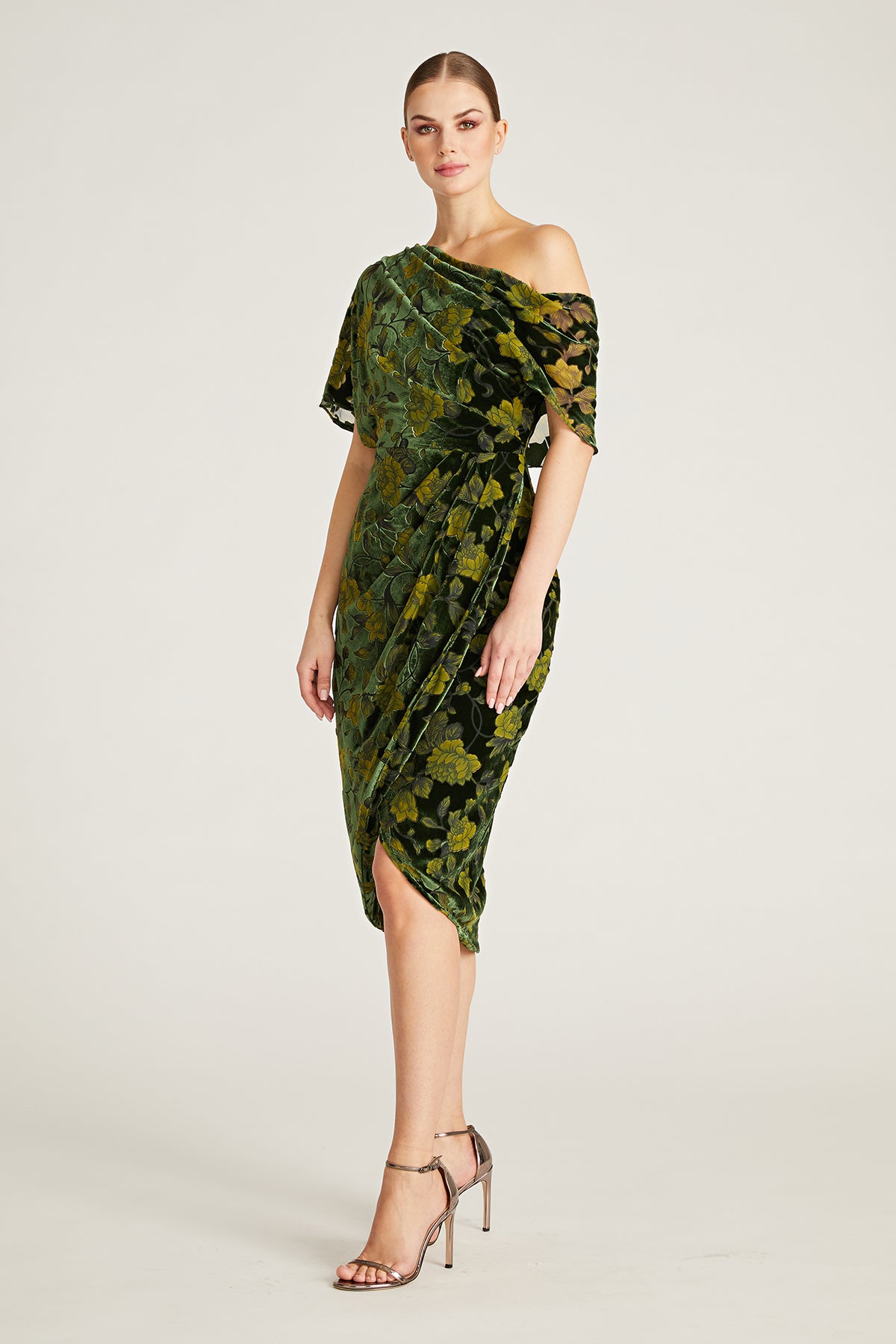 Maia One Shoulder Velvet Dress