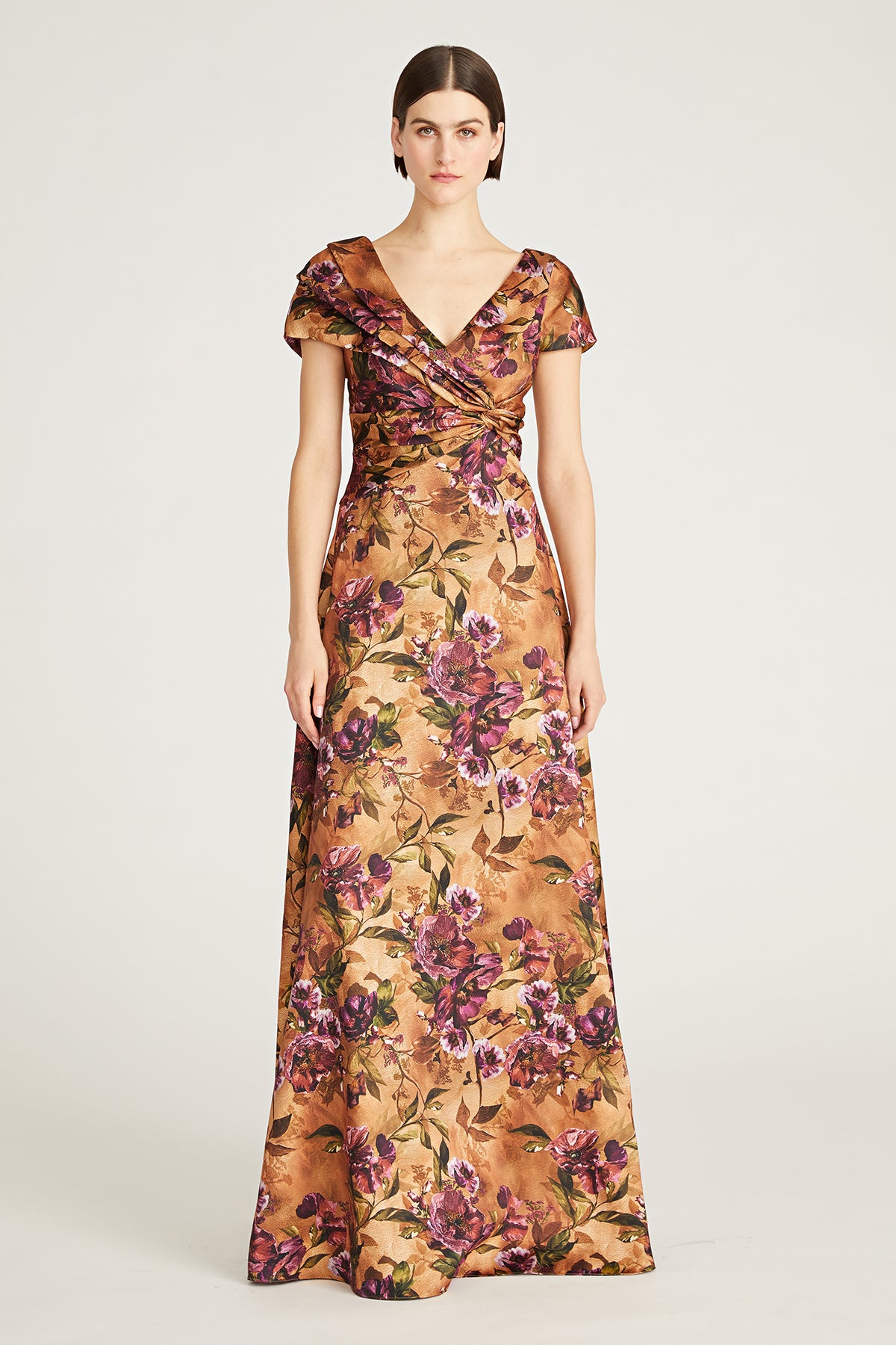 Nina Twist Drape A Line Gown