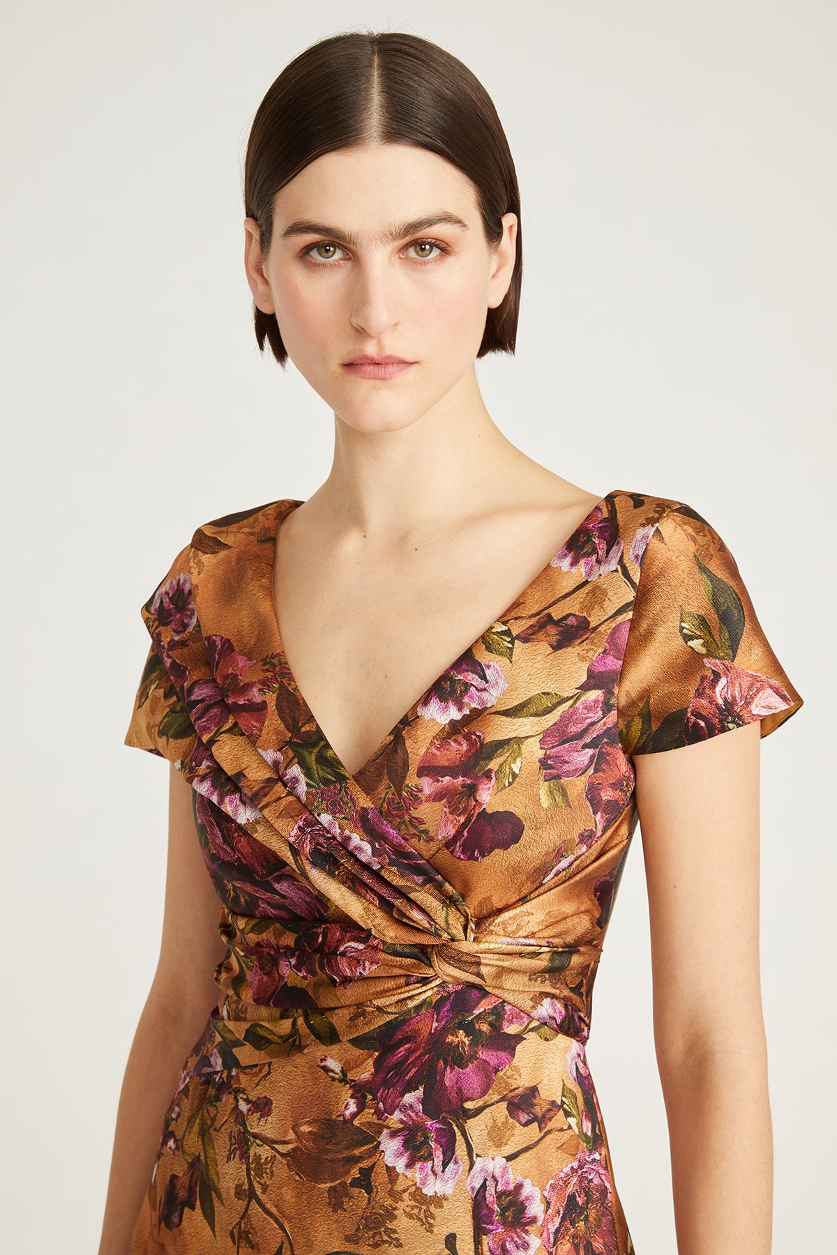 Nina Twist Drape A Line Gown