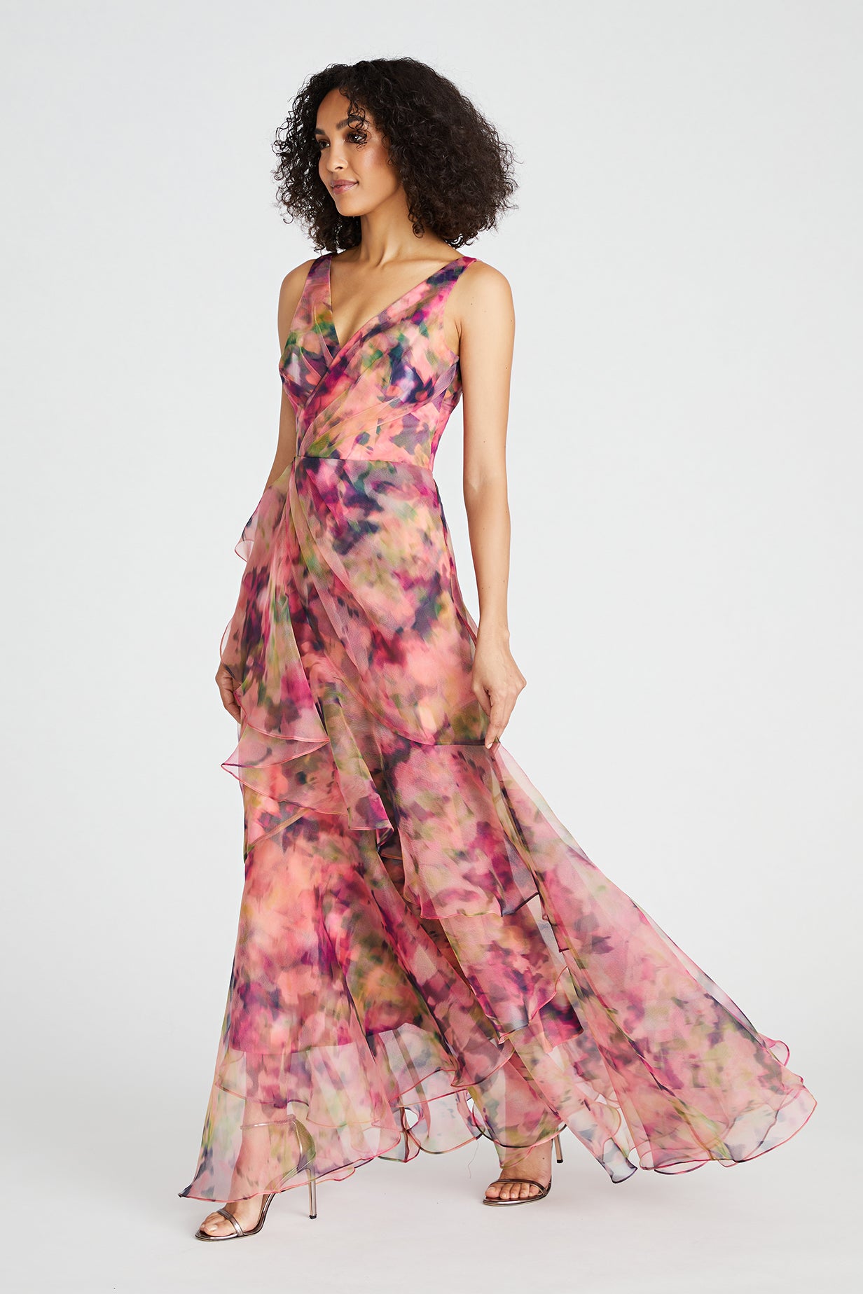 Raisa Organza V Neck Gown