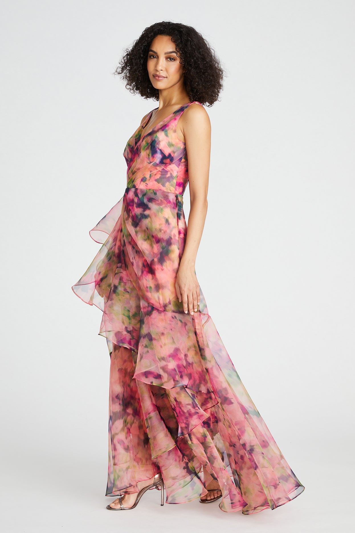 Raisa Organza V Neck Gown