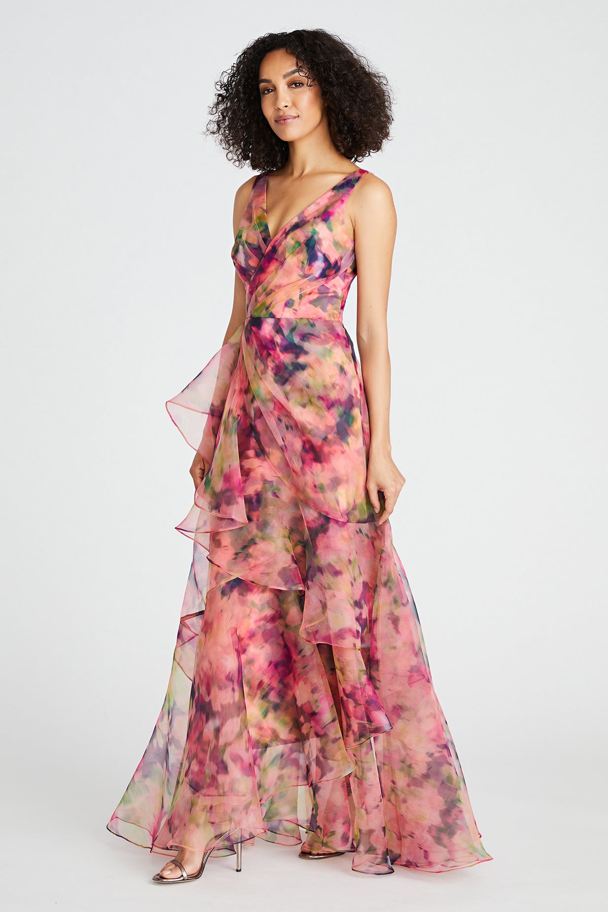 Raisa Organza V Neck Gown