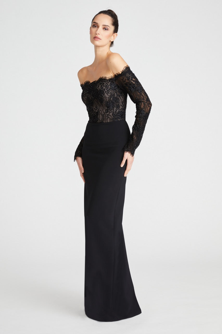 Andrina Lace Off Shoulder Gown