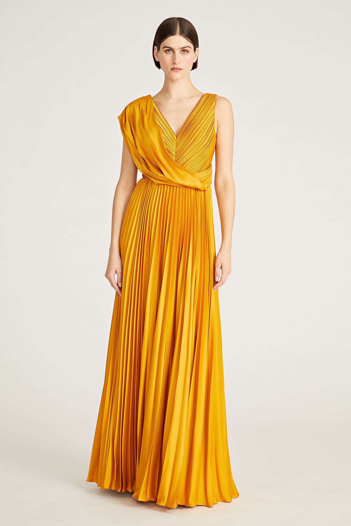 Breann Pleated Satin Gown – THEIA Breann Pleated Satin Gown – THEIA