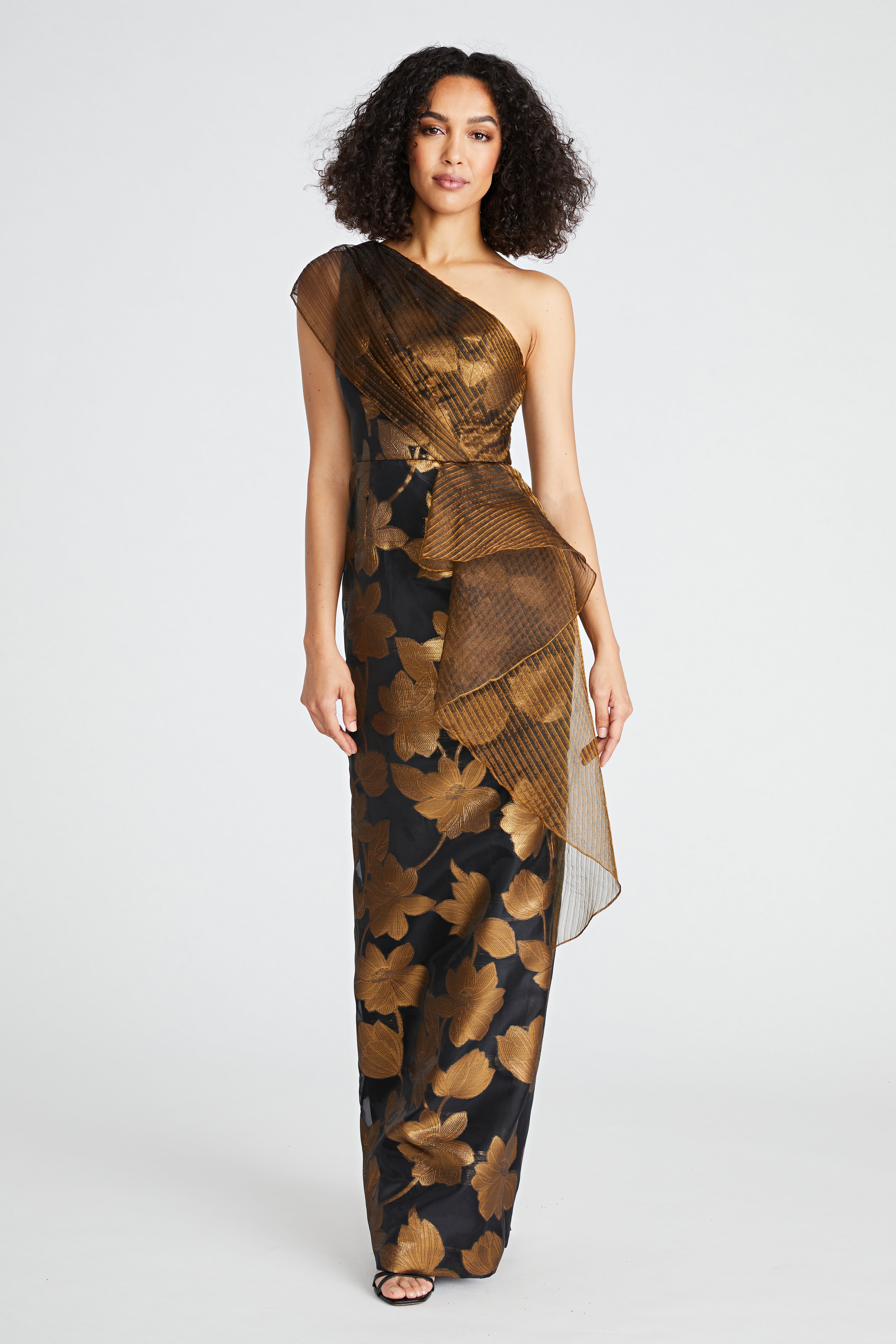 one shoulder bronze dress Women's Poetic Charm Bronze Asymmetric One Shoulder Maxi Dress | Color: Brown | Size: S