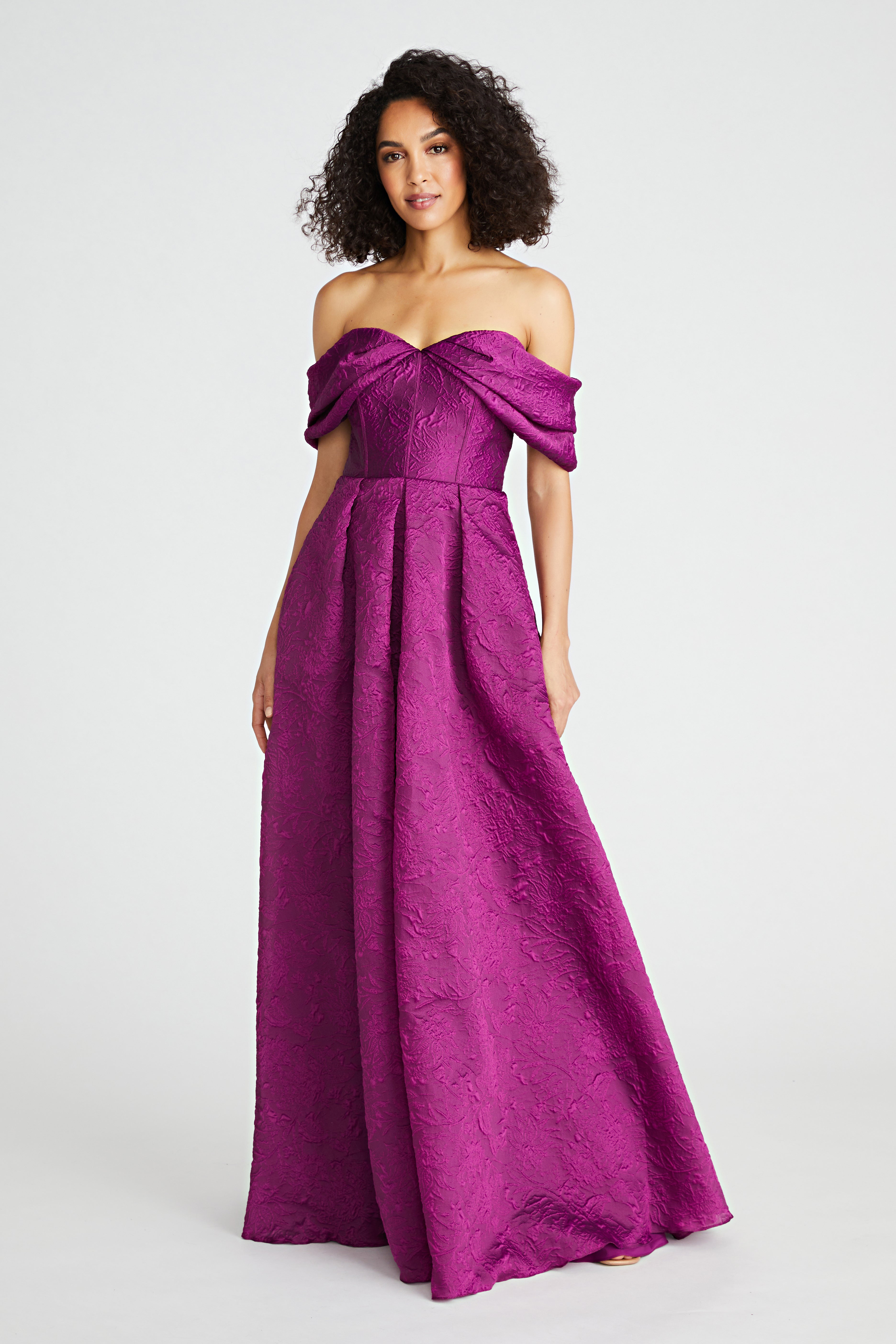 theia off shoulder dress THEIA