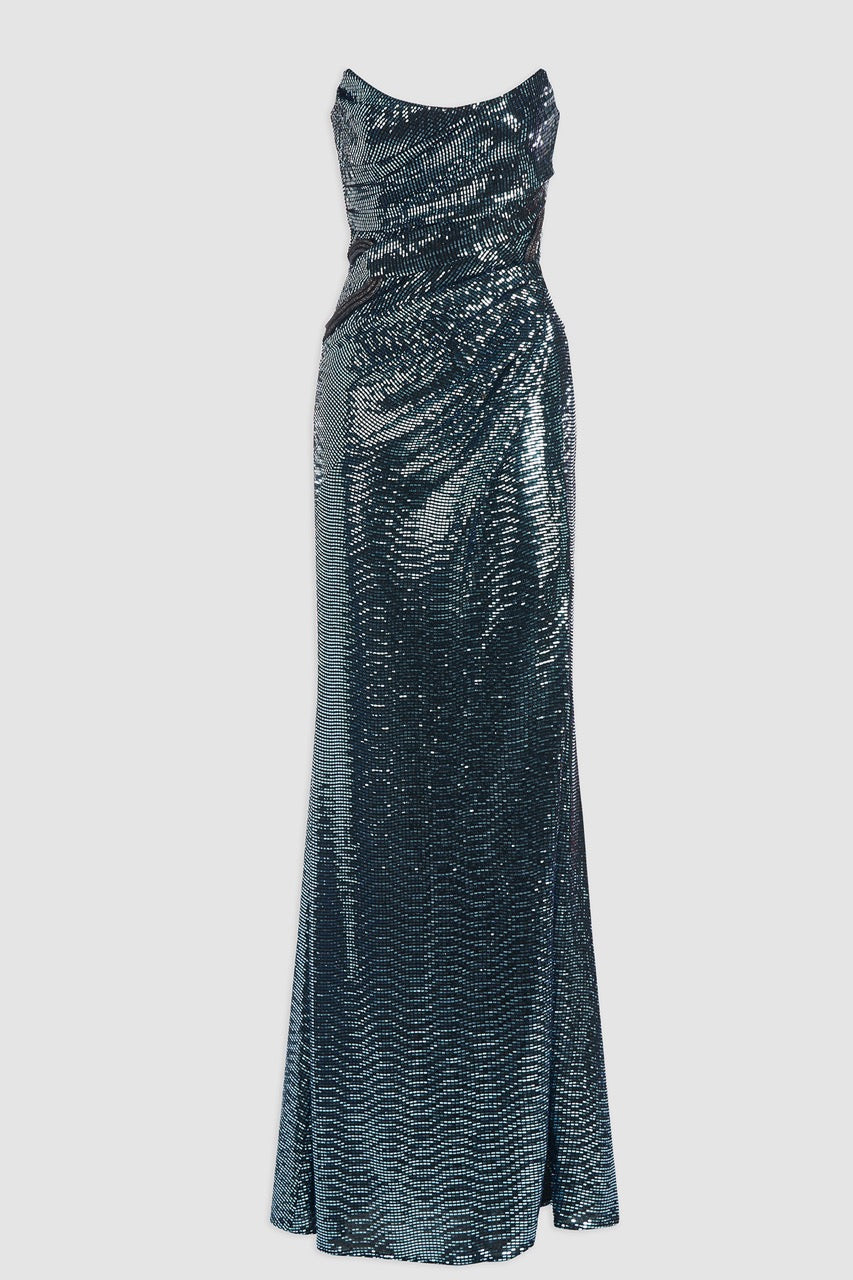 Skye Draped Strapless Gown
