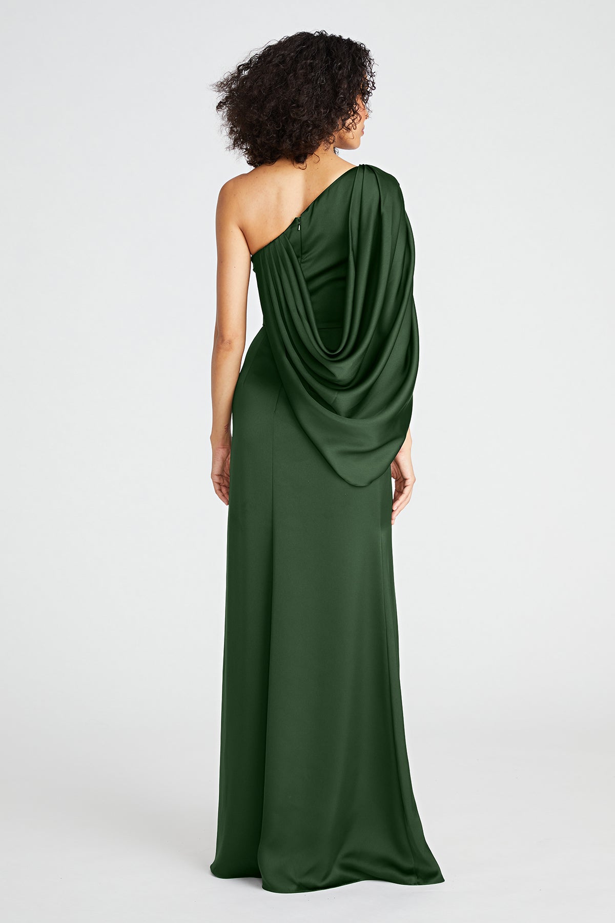 drape one shoulder dress One Shoulder Draped Gown in Lava