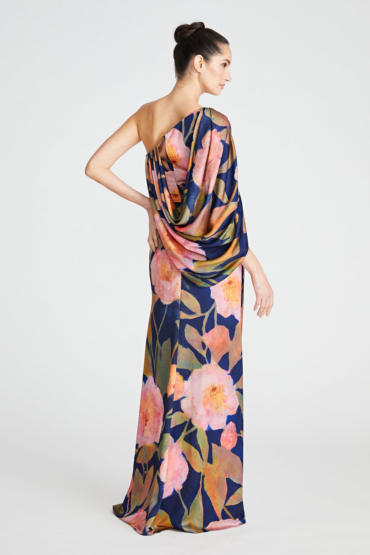 Abby One Shoulder Draped Gown