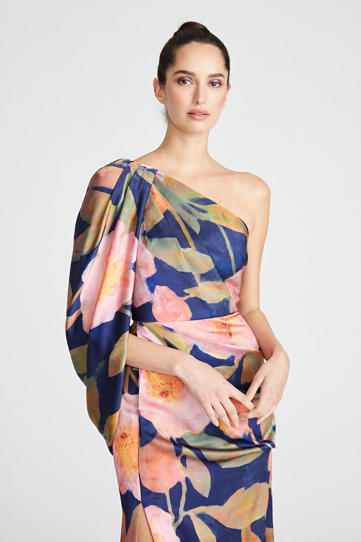 Abby One Shoulder Draped Gown