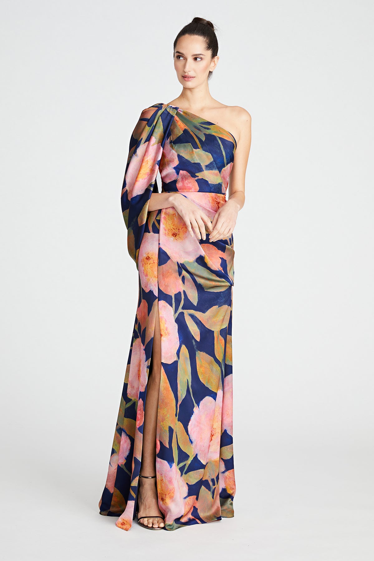 Abby One Shoulder Draped Gown