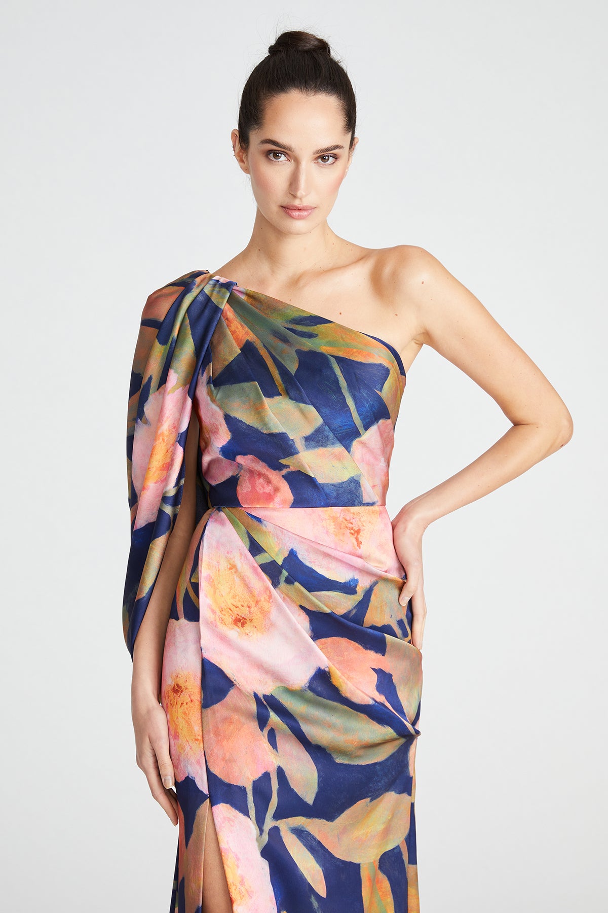Abby One Shoulder Draped Gown