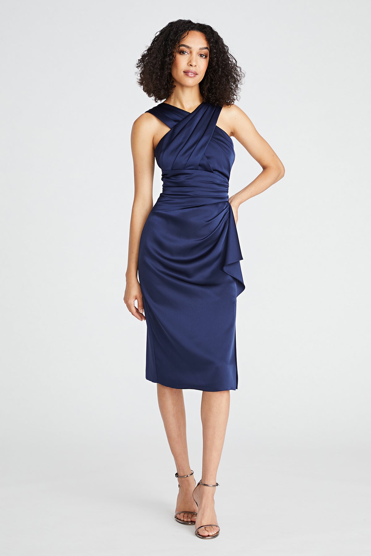 Tierra Draped Satin Dress