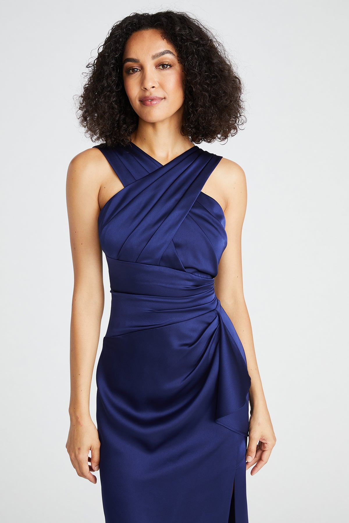 Tierra Draped Satin Dress