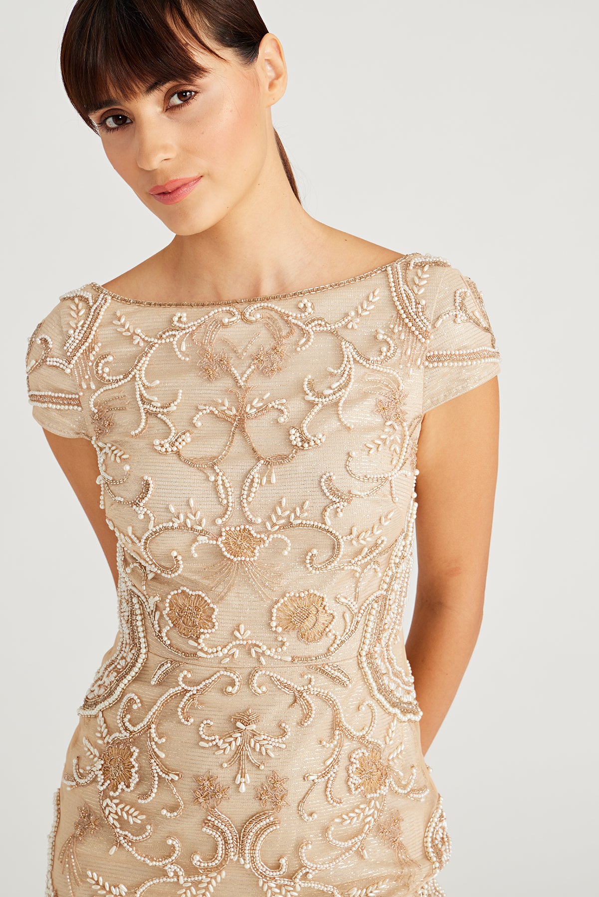 Silvia Bateau Beaded Dress