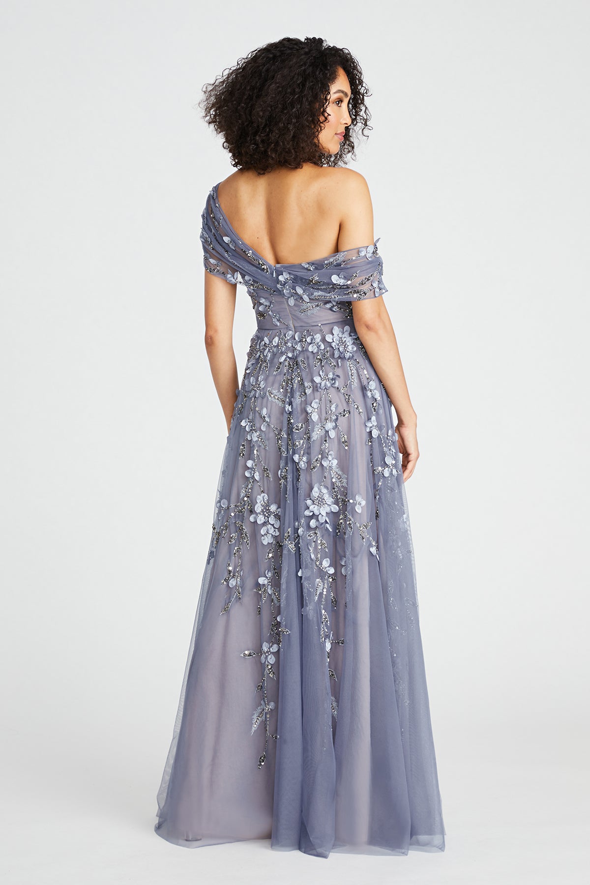 Fiorella Draped Beaded Gown