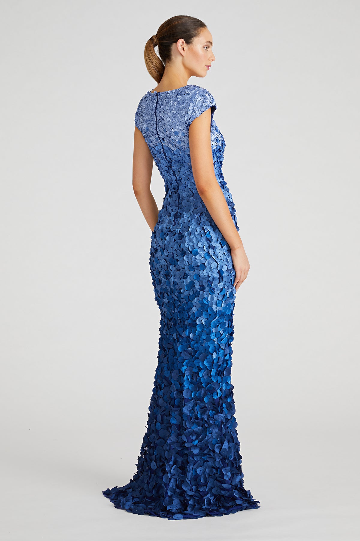 theia blue sequin dress Petal Gown