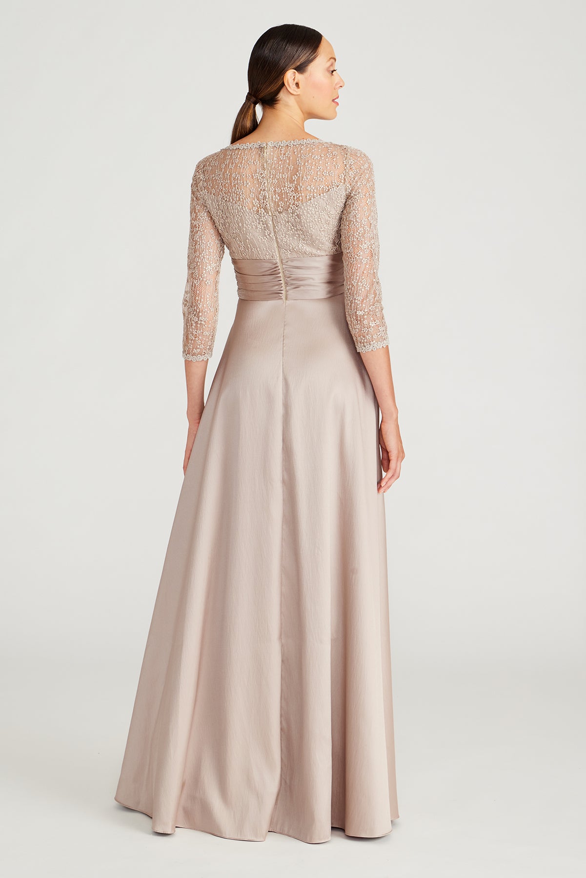 Zola Bateau Mikado Lace Gown THEIA Zola Bateau Mikado Lace Gown THEIA