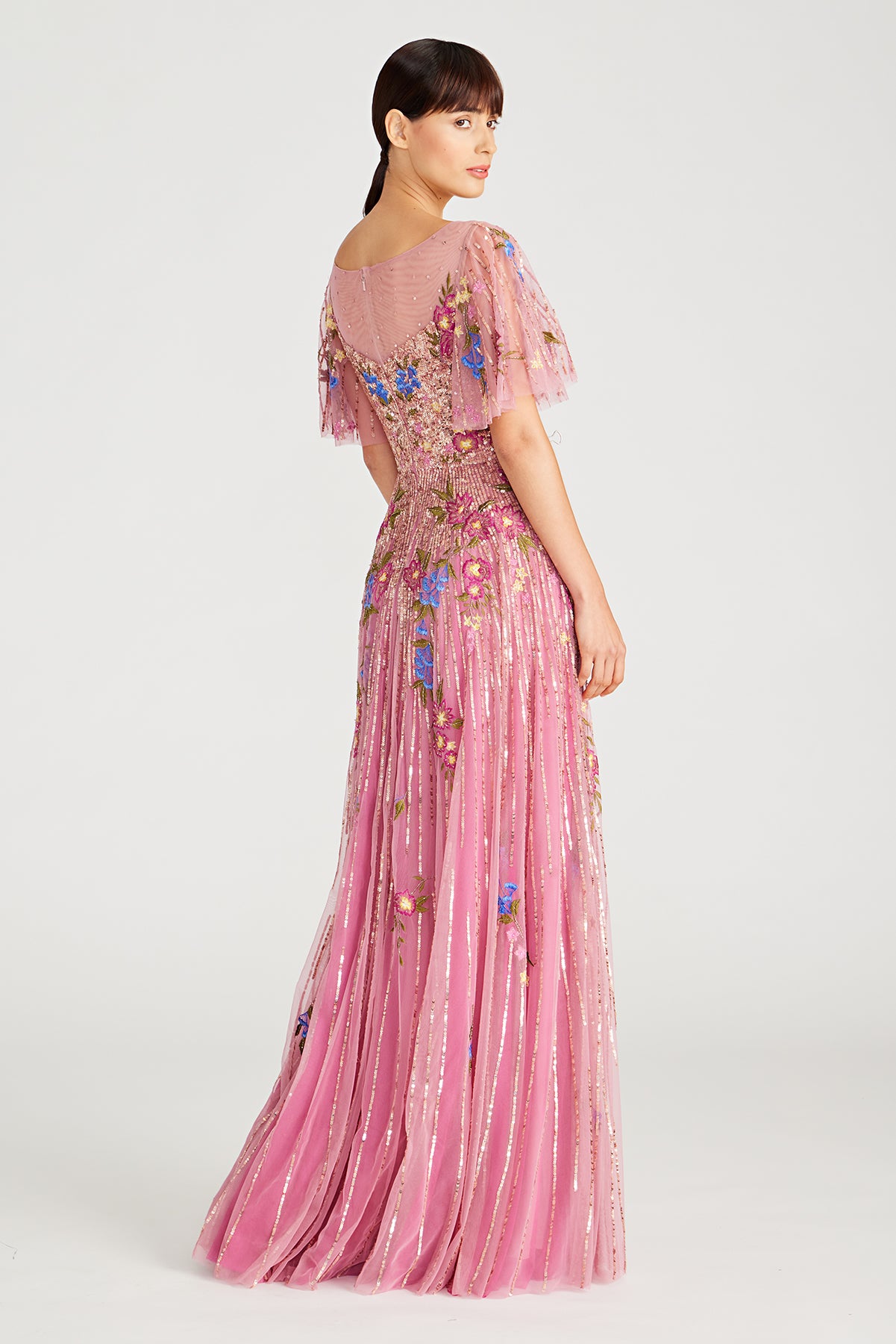 Maxine Bateau Neck Beaded Gown