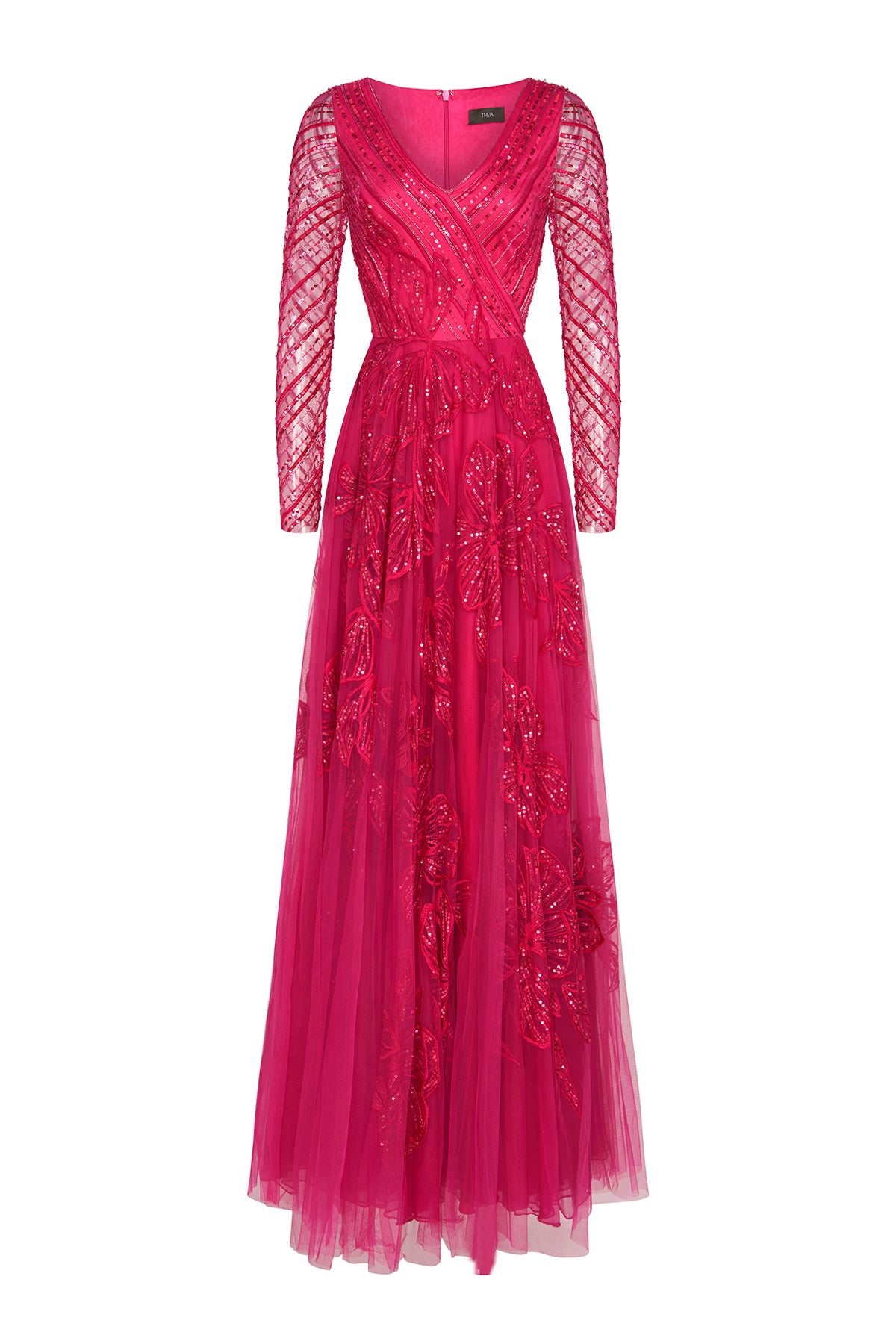 Dahlia V Neck Beaded Gown