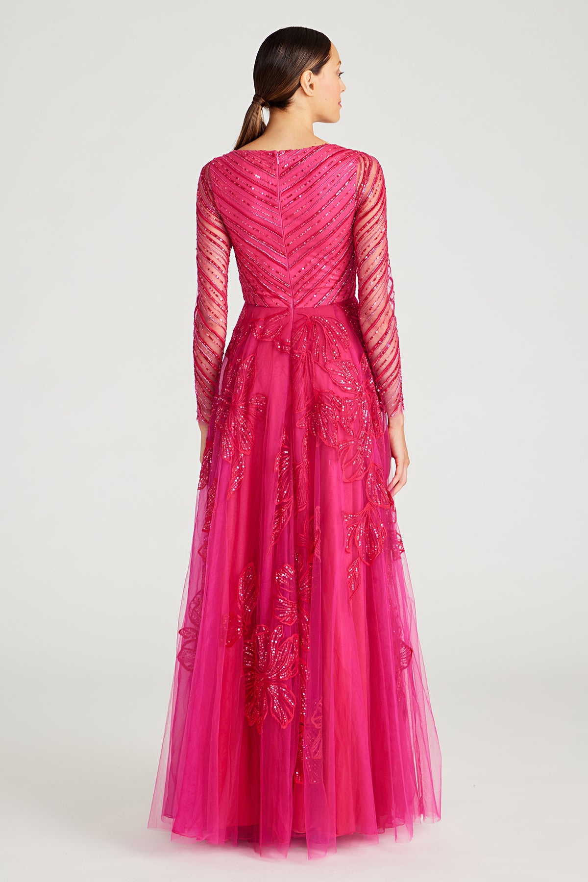 Dahlia V Neck Beaded Gown