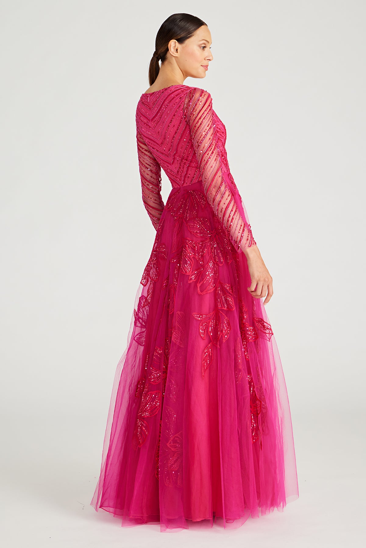 Dahlia V Neck Beaded Gown