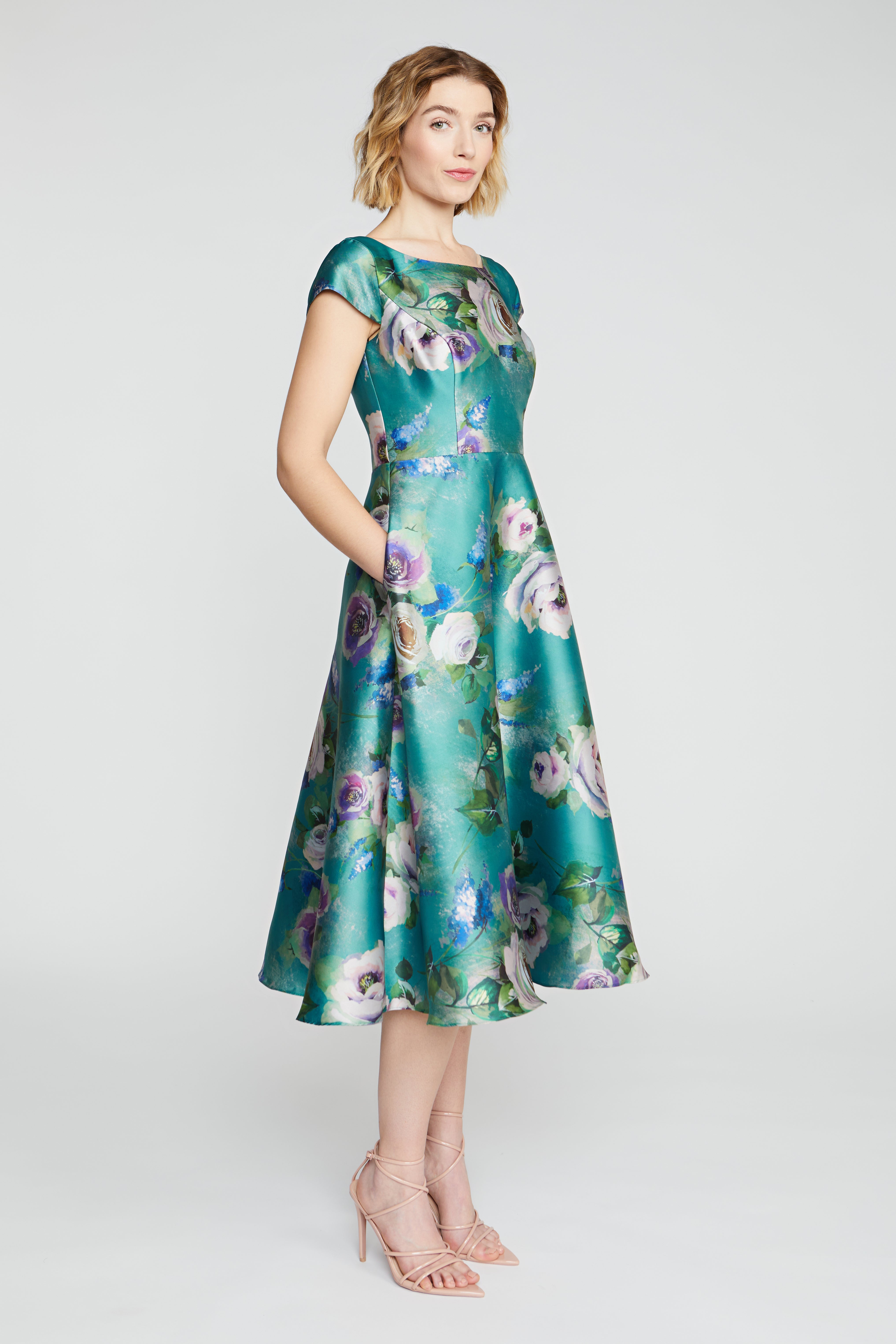 Paula Mikado Tea Length Dress