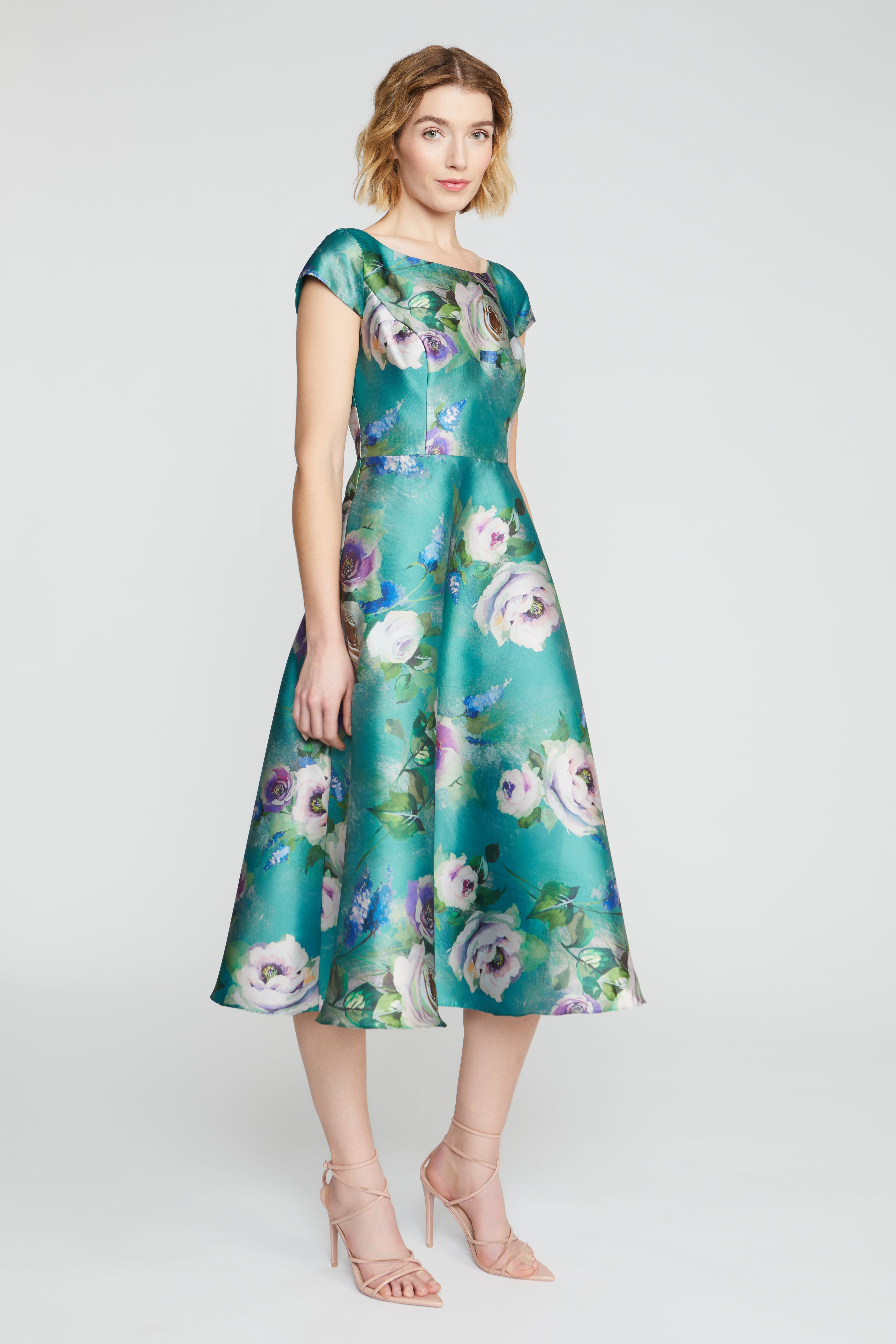 Paula Mikado Tea Length Dress