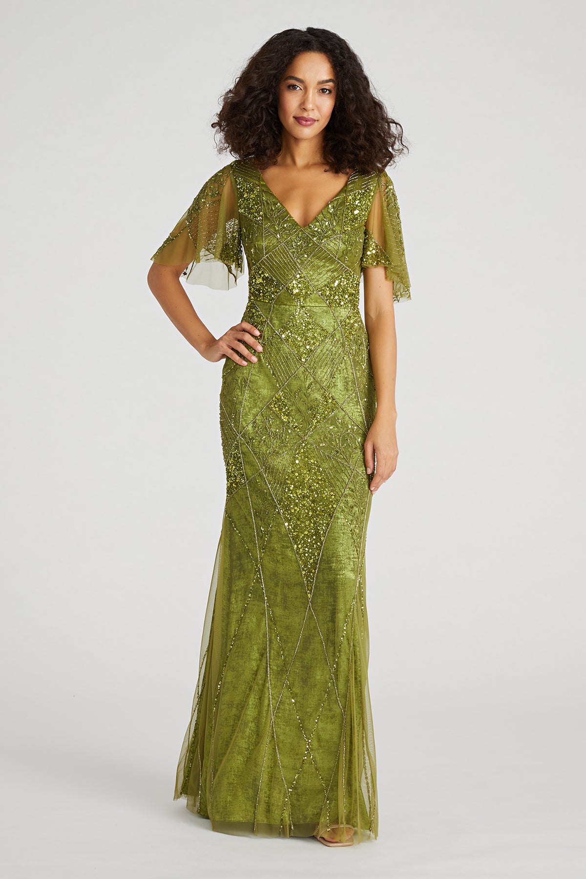 Tamia Contour Beaded Gown