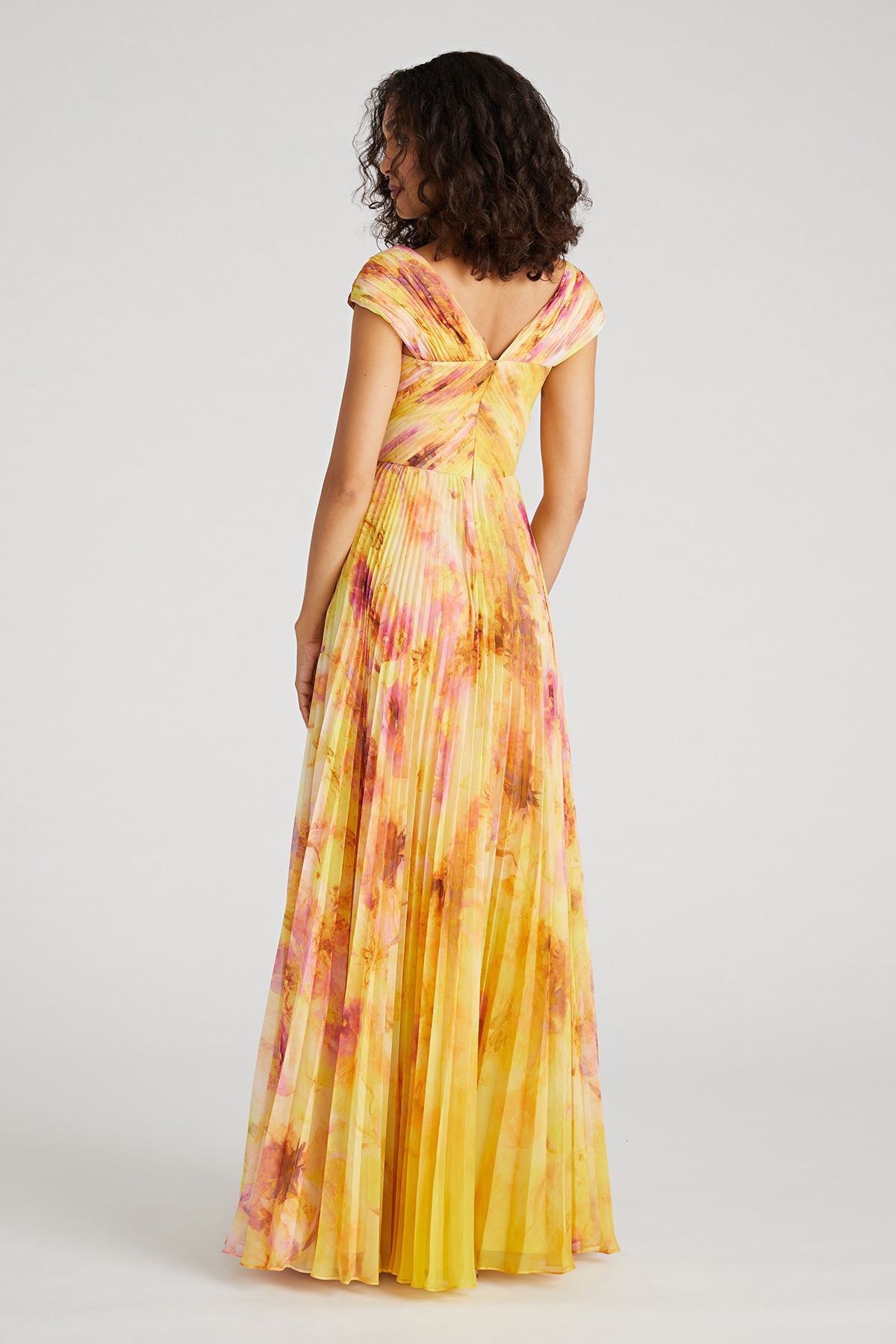 Rian Twist Drape Pleated Gown