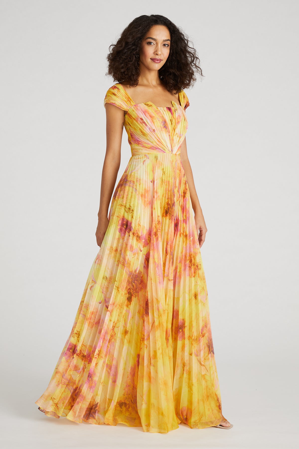 Rian Twist Drape Pleated Gown