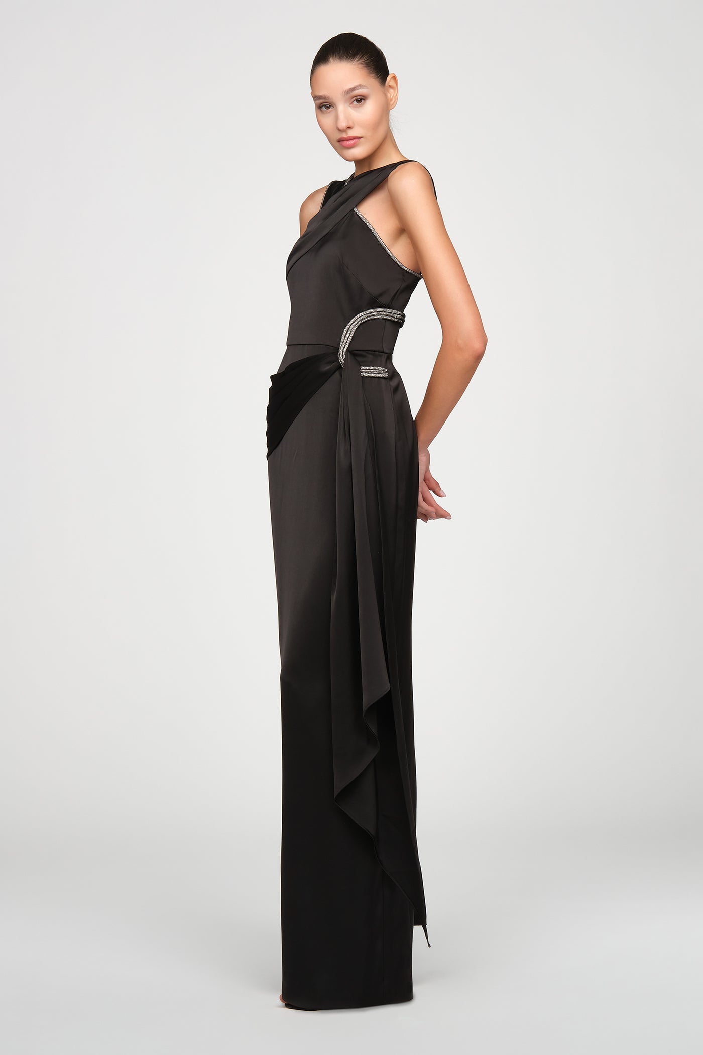 sachin and babi light blue dress Eterne Halter Maxi Dress Black / S main image 0