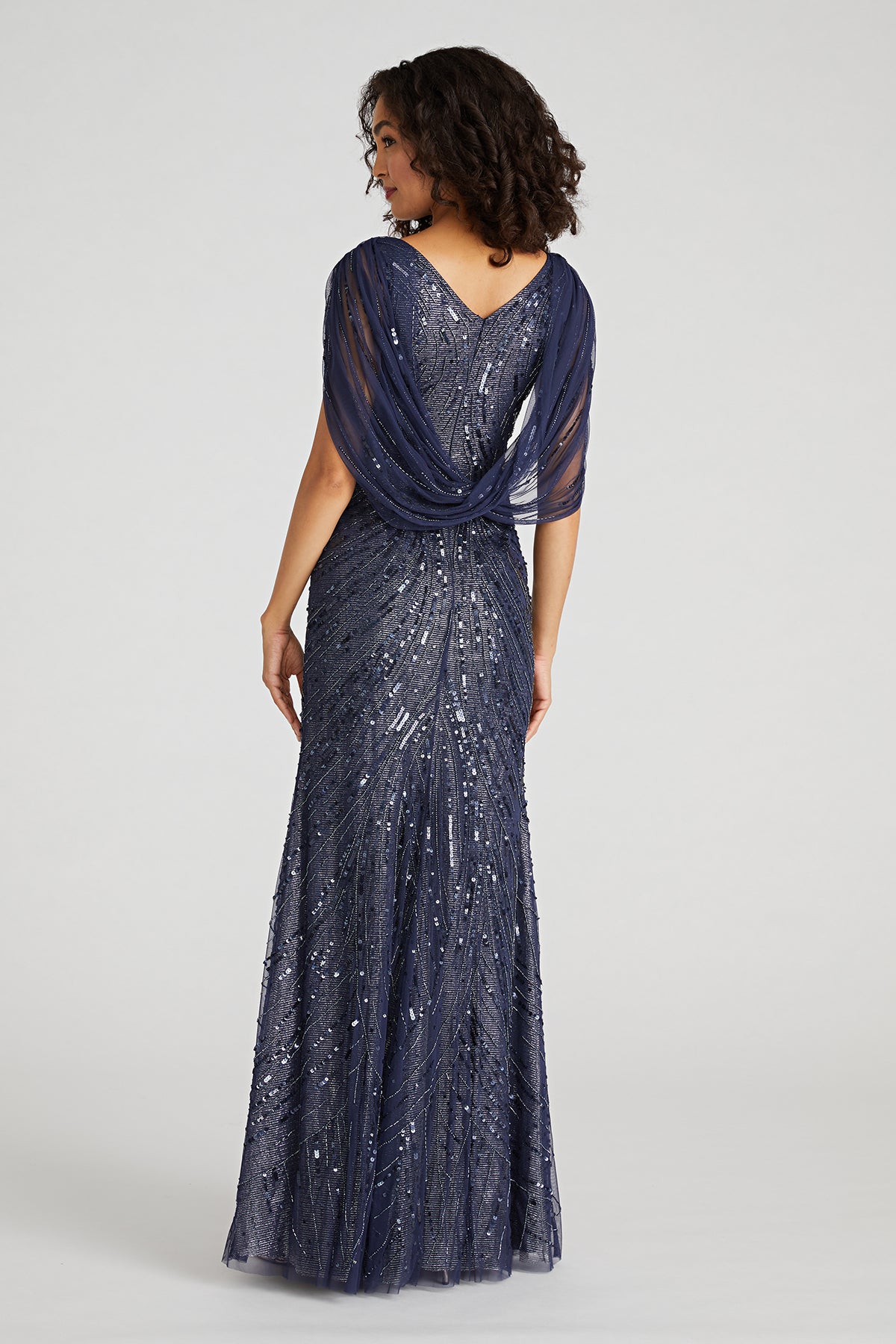 Addie V Neck Beaded Gown