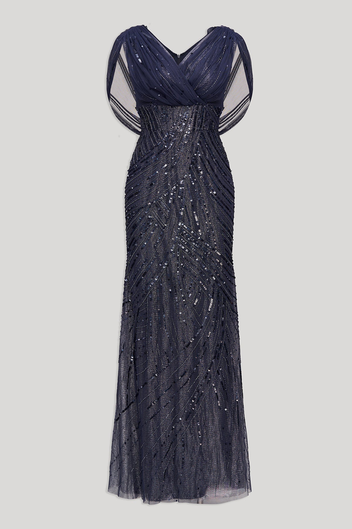 Addie V Neck Beaded Gown