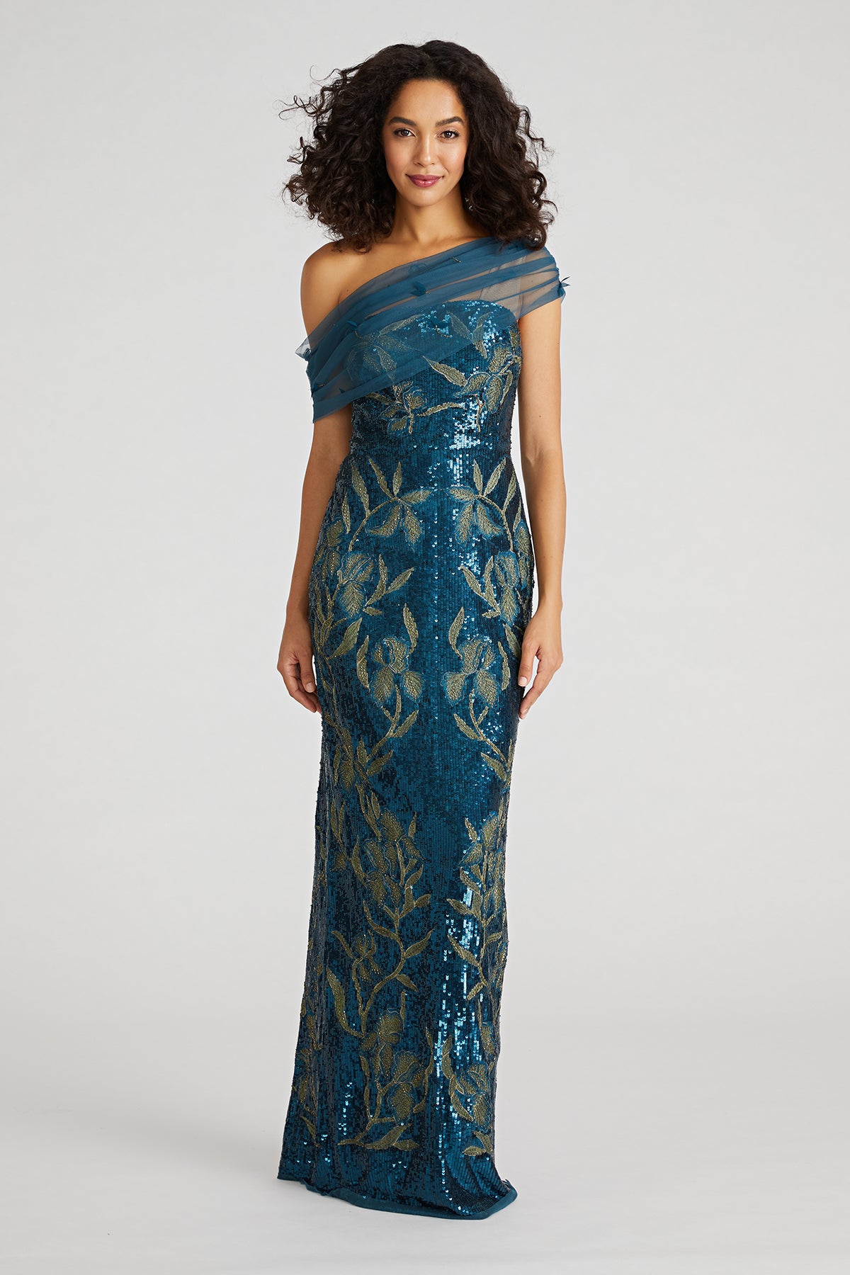 Jude One Shoulder Beaded Gown