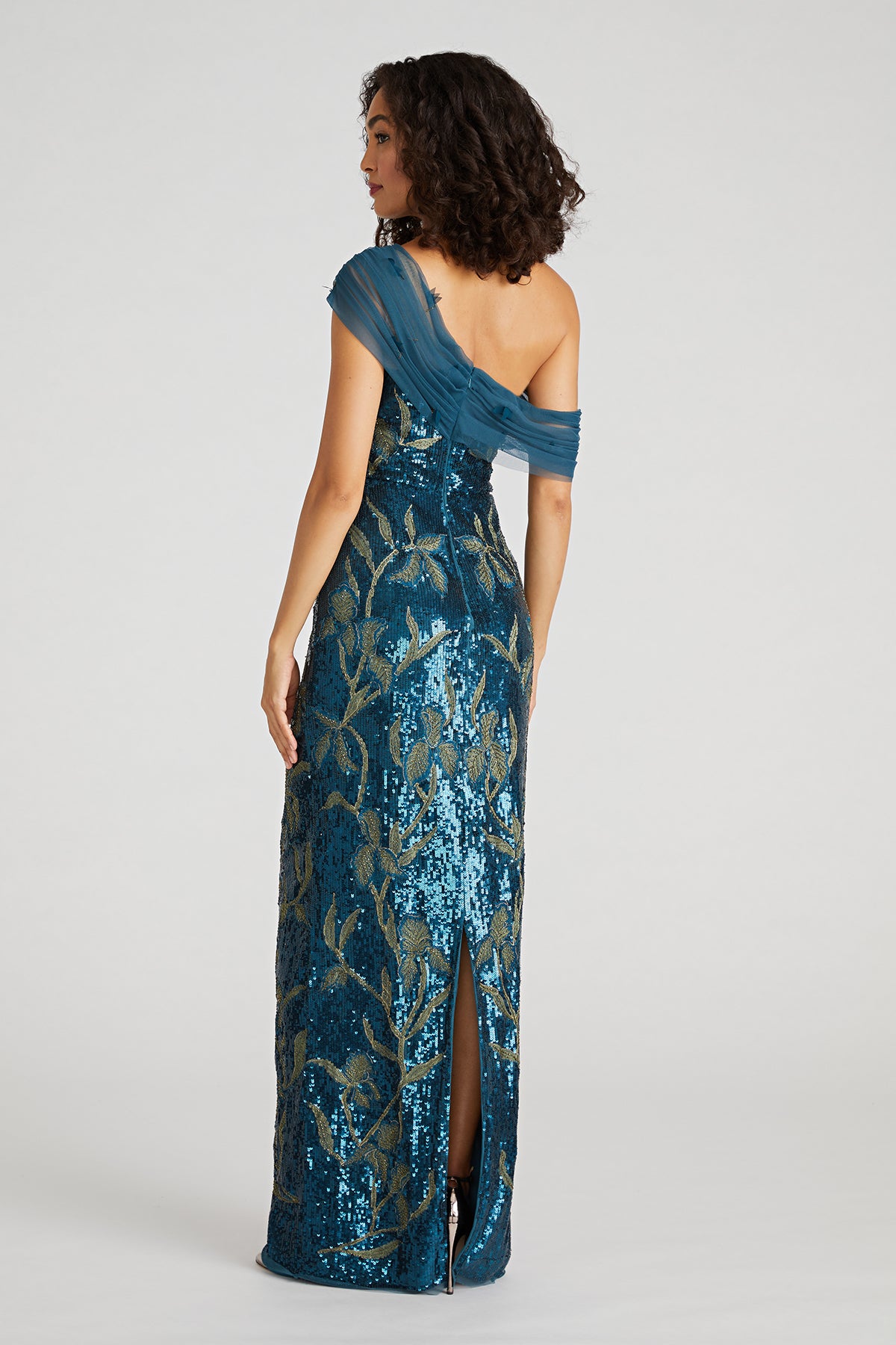 Jude One Shoulder Beaded Gown