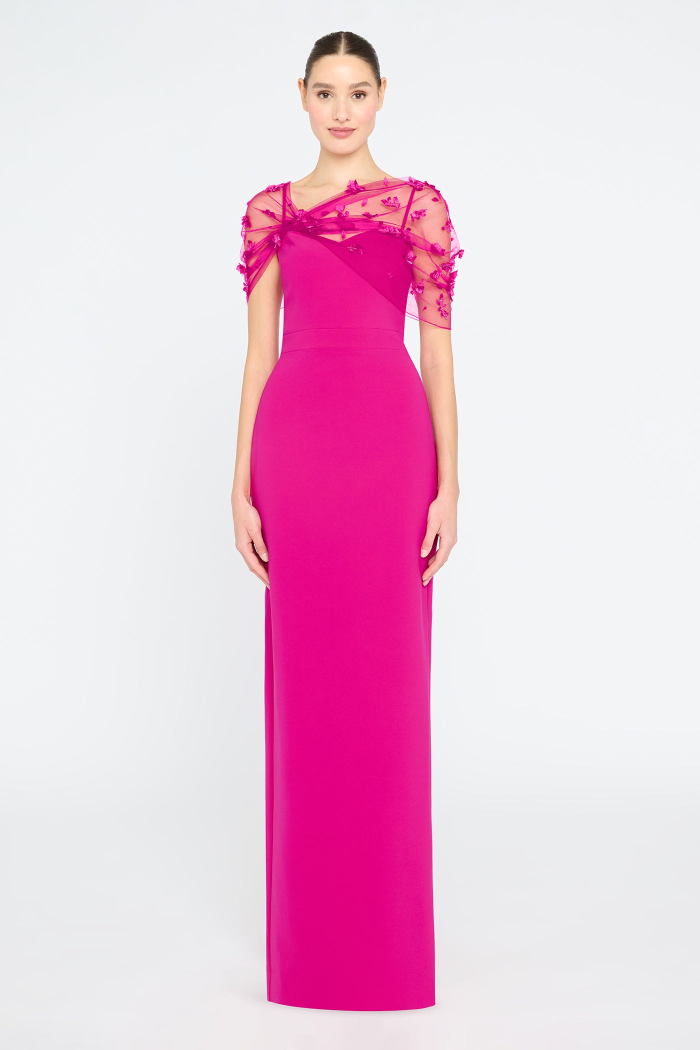 evening dress with shawl Sophia Beaded Shawl Gown – THEIA