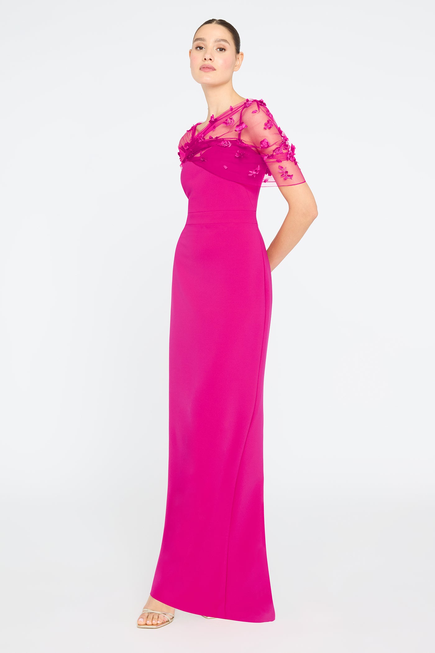 Sophia Beaded Shawl Gown