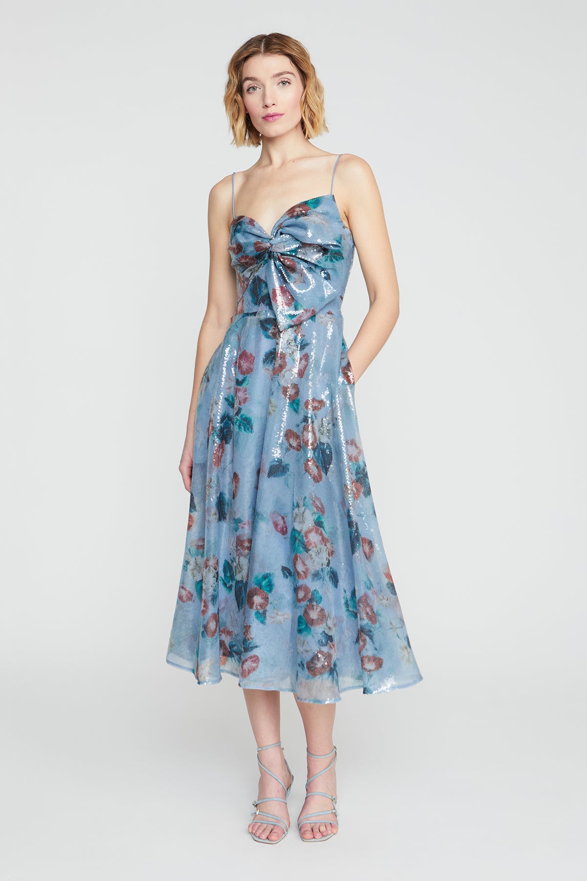 Paisley Bow Drape Dress