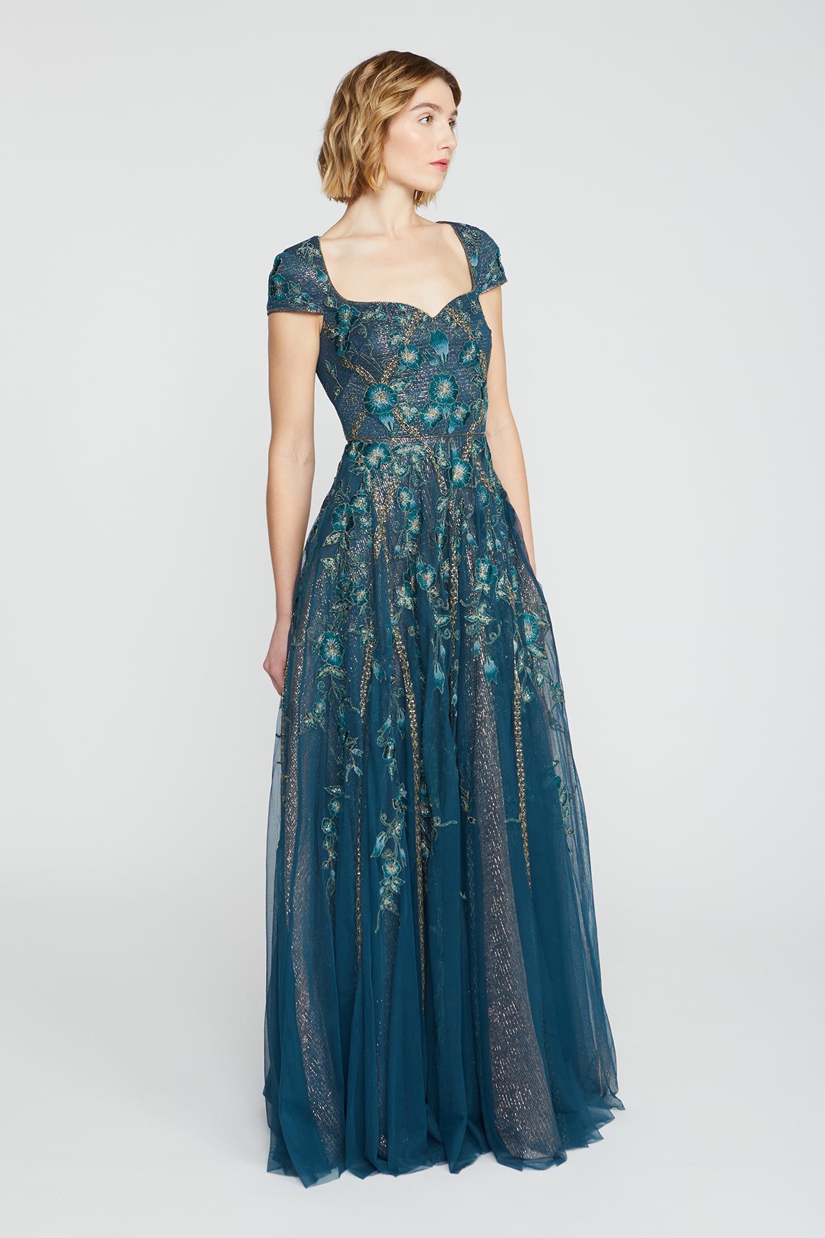Noelle Floral Embroidered Gown THEIA Noelle Floral Embroidered Gown THEIA