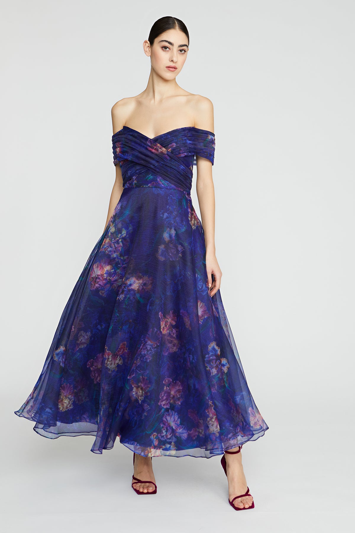 theia-ariah-off-the-shoulder-dress-azalea Off The Shoulder THEIA