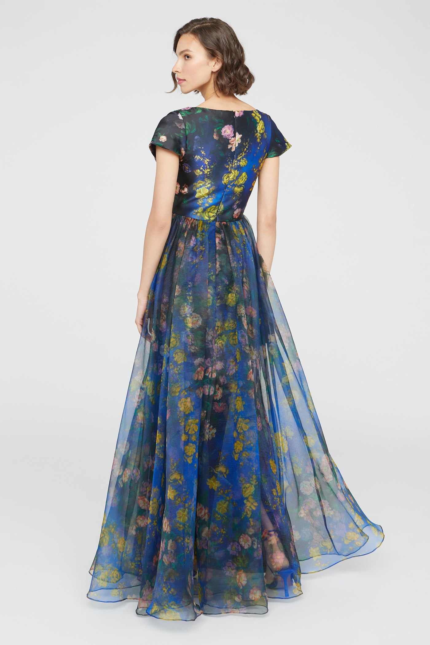 Nadia Draped V Neck Gown