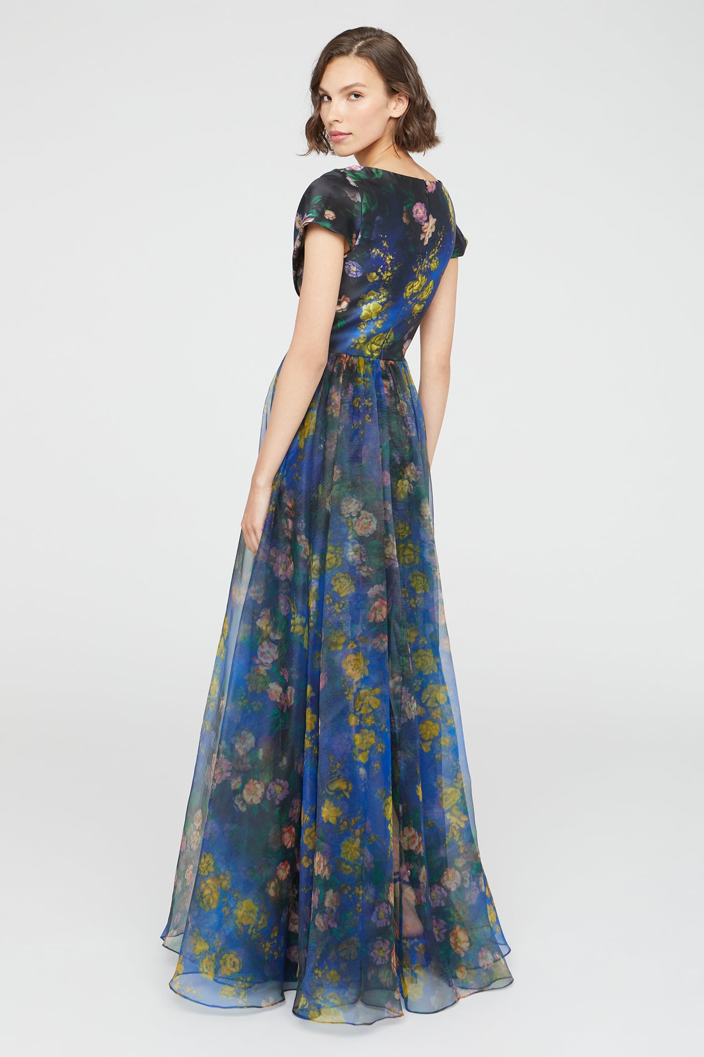 Nadia Draped V Neck Gown