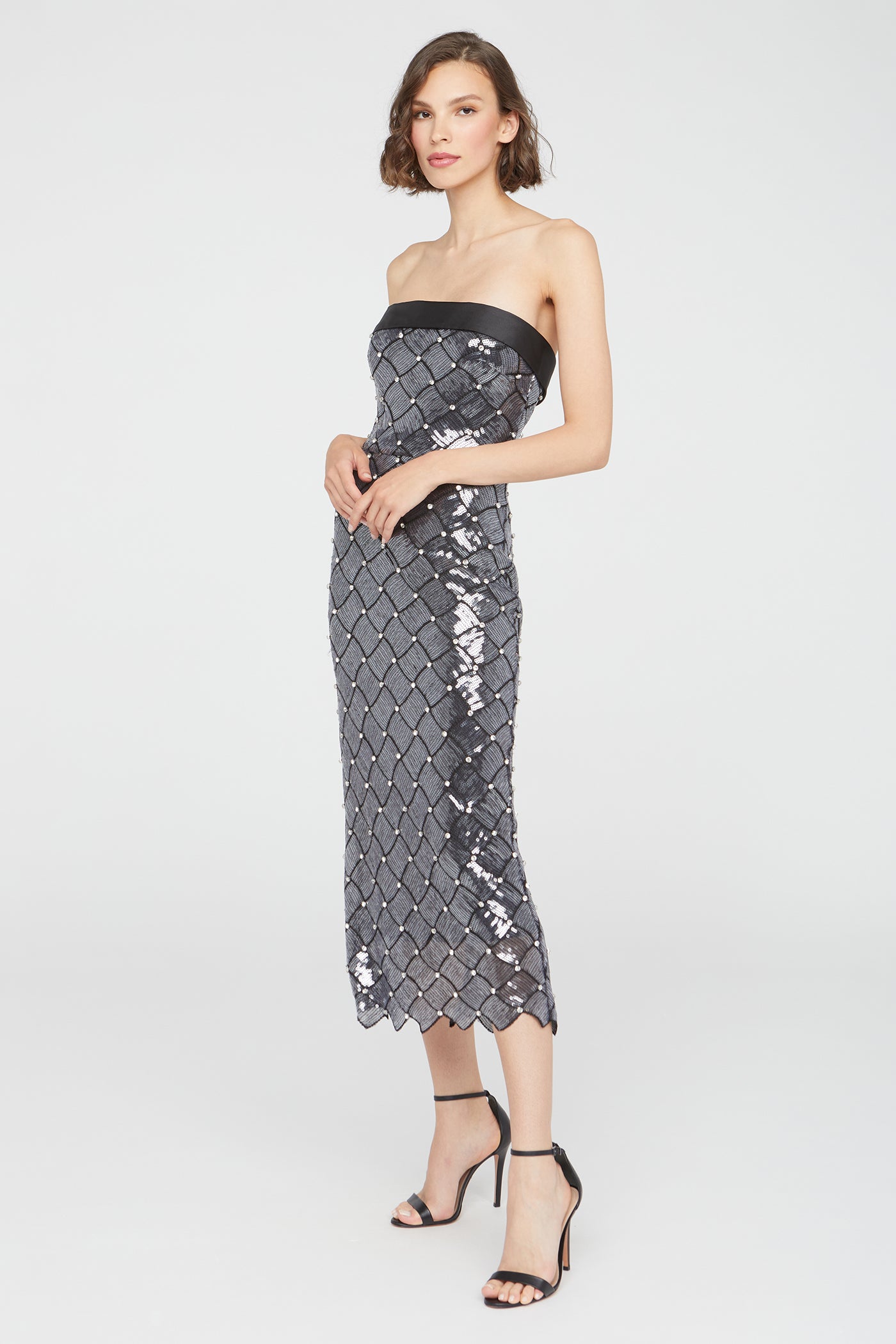 Jewel Strapless Sequin Dress