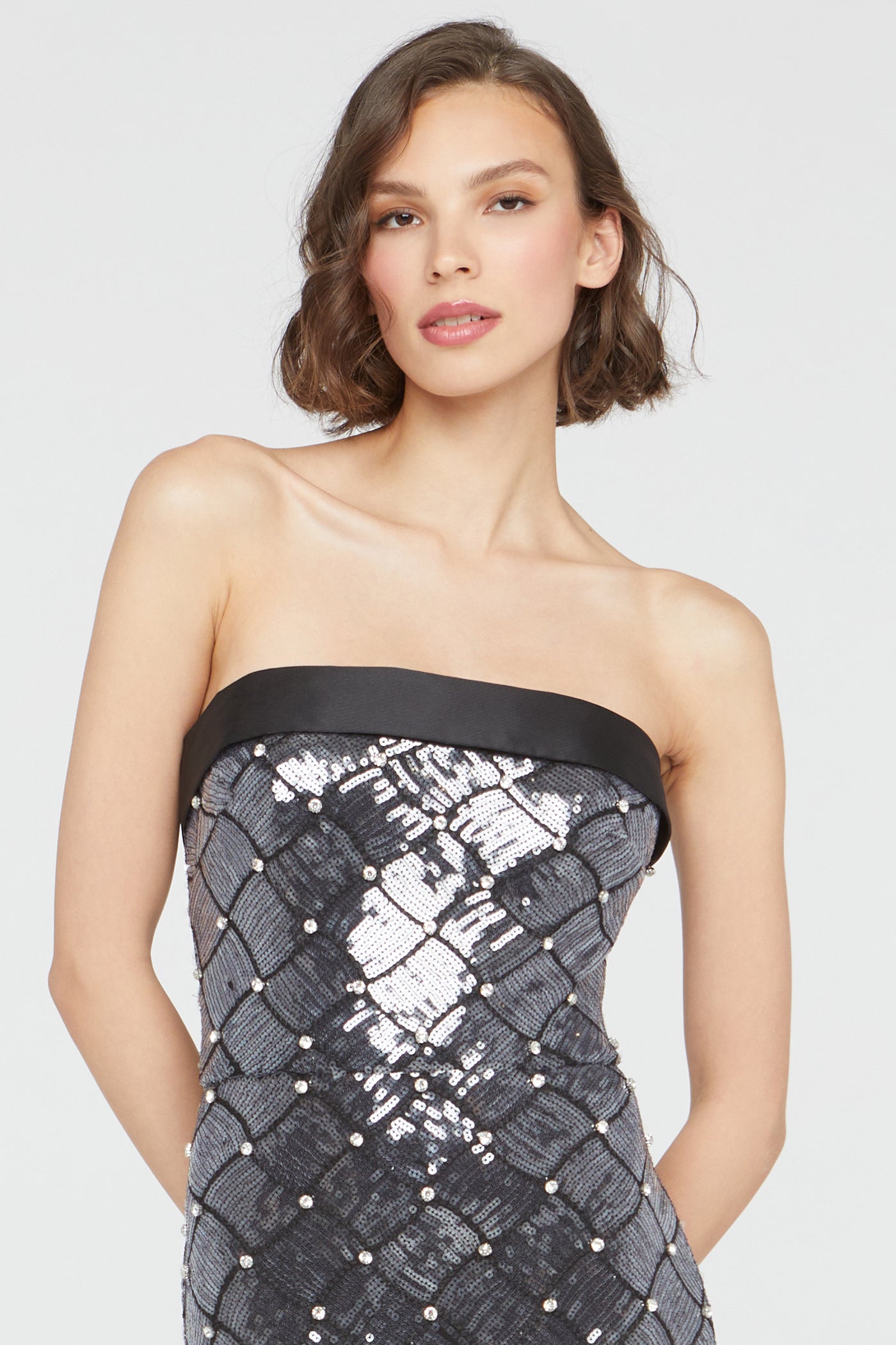Jewel Strapless Sequin Dress
