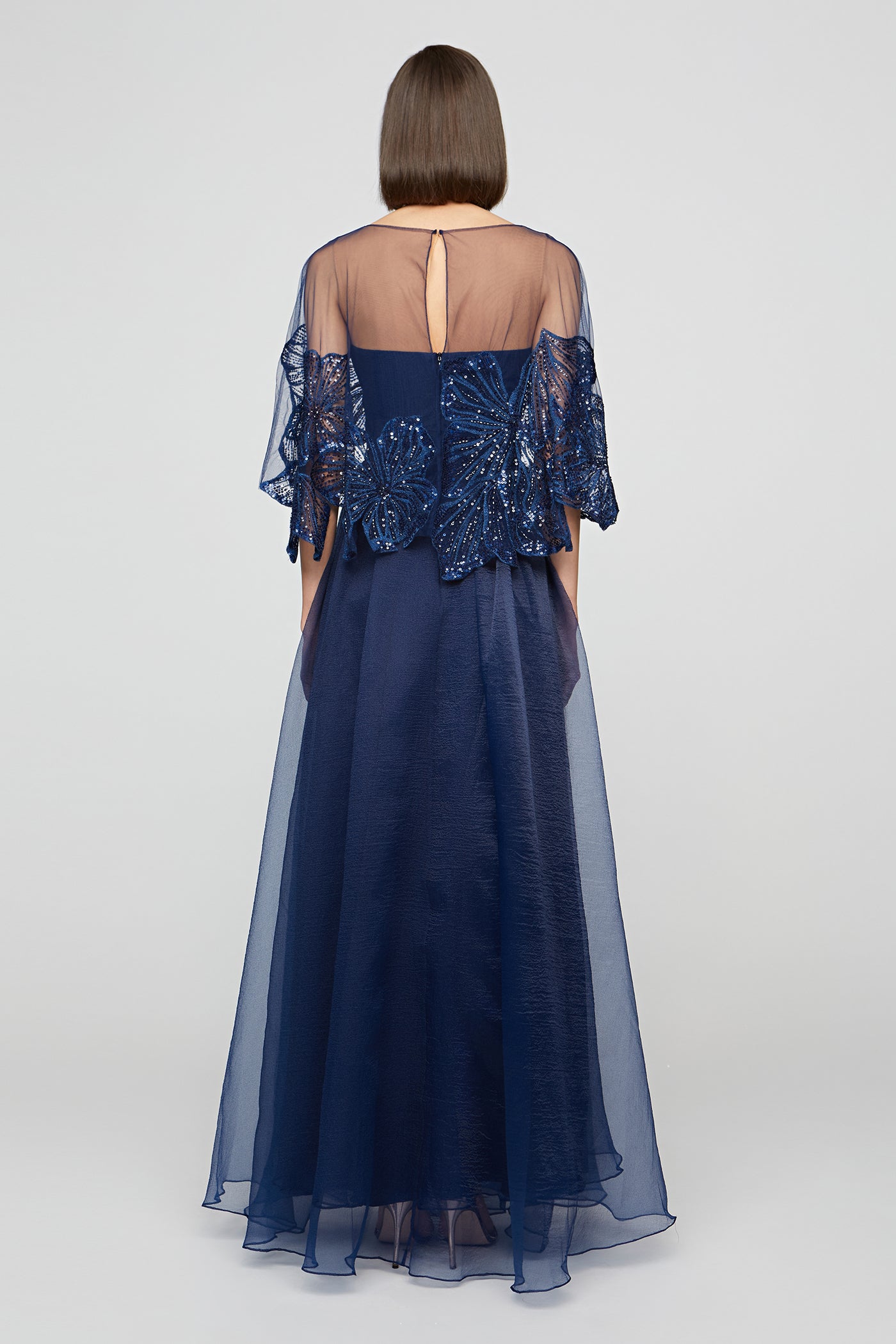 Ginny Beaded Capelet Gown